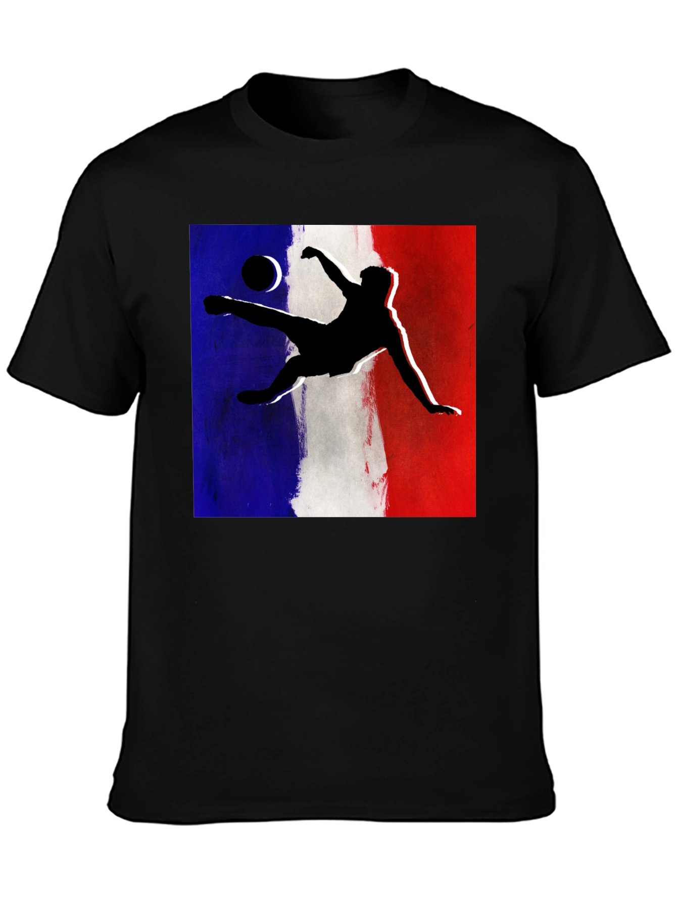 French Soccer Kick T-Shirt - Black Cotton Tee