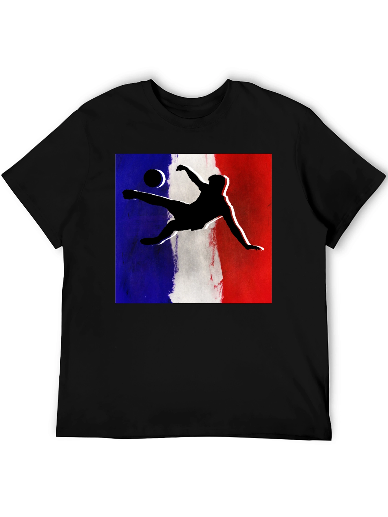 French Soccer Kick T-Shirt - Black Cotton Tee