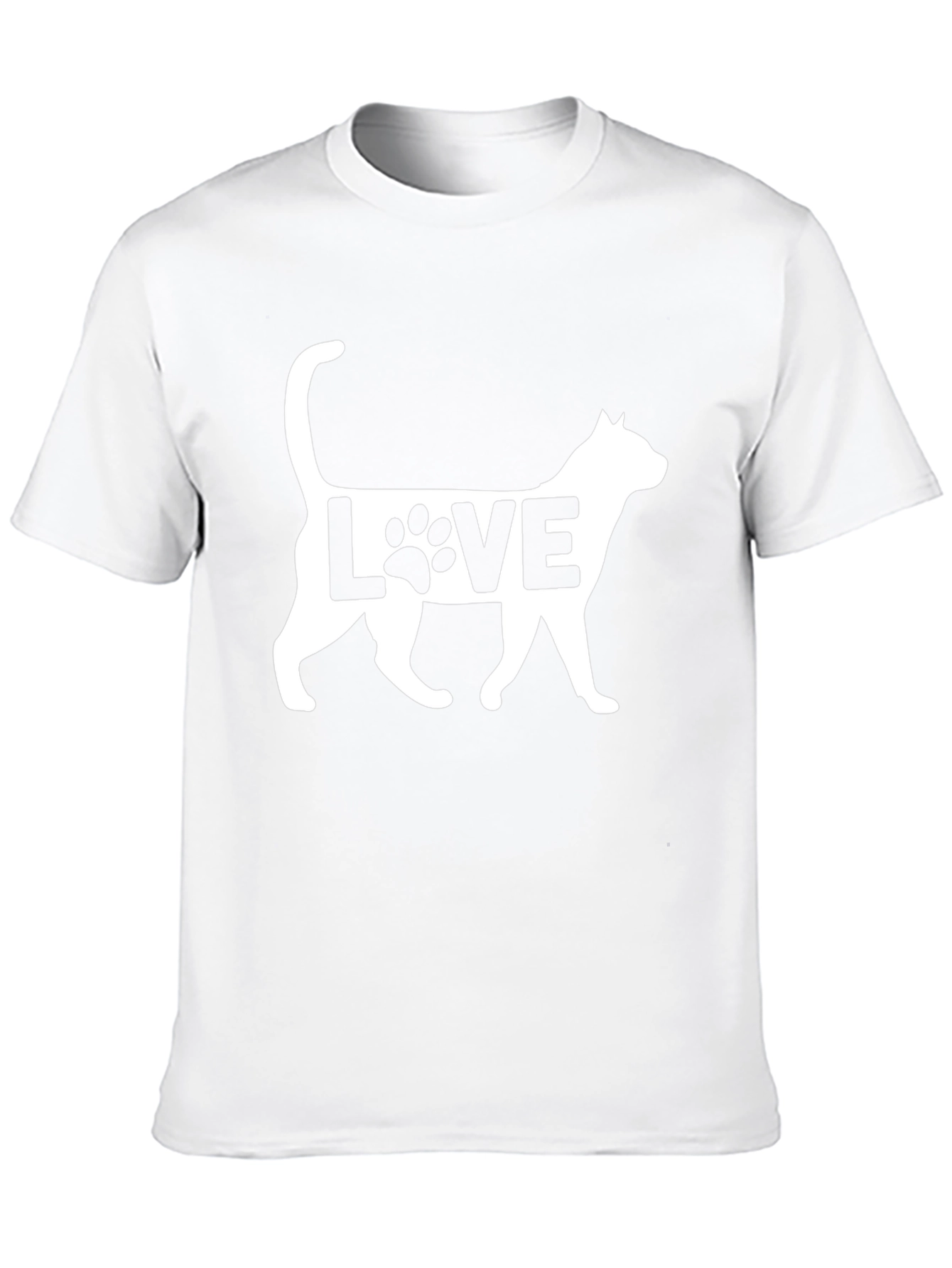 Cat Love Graphic Print Black T-Shirt