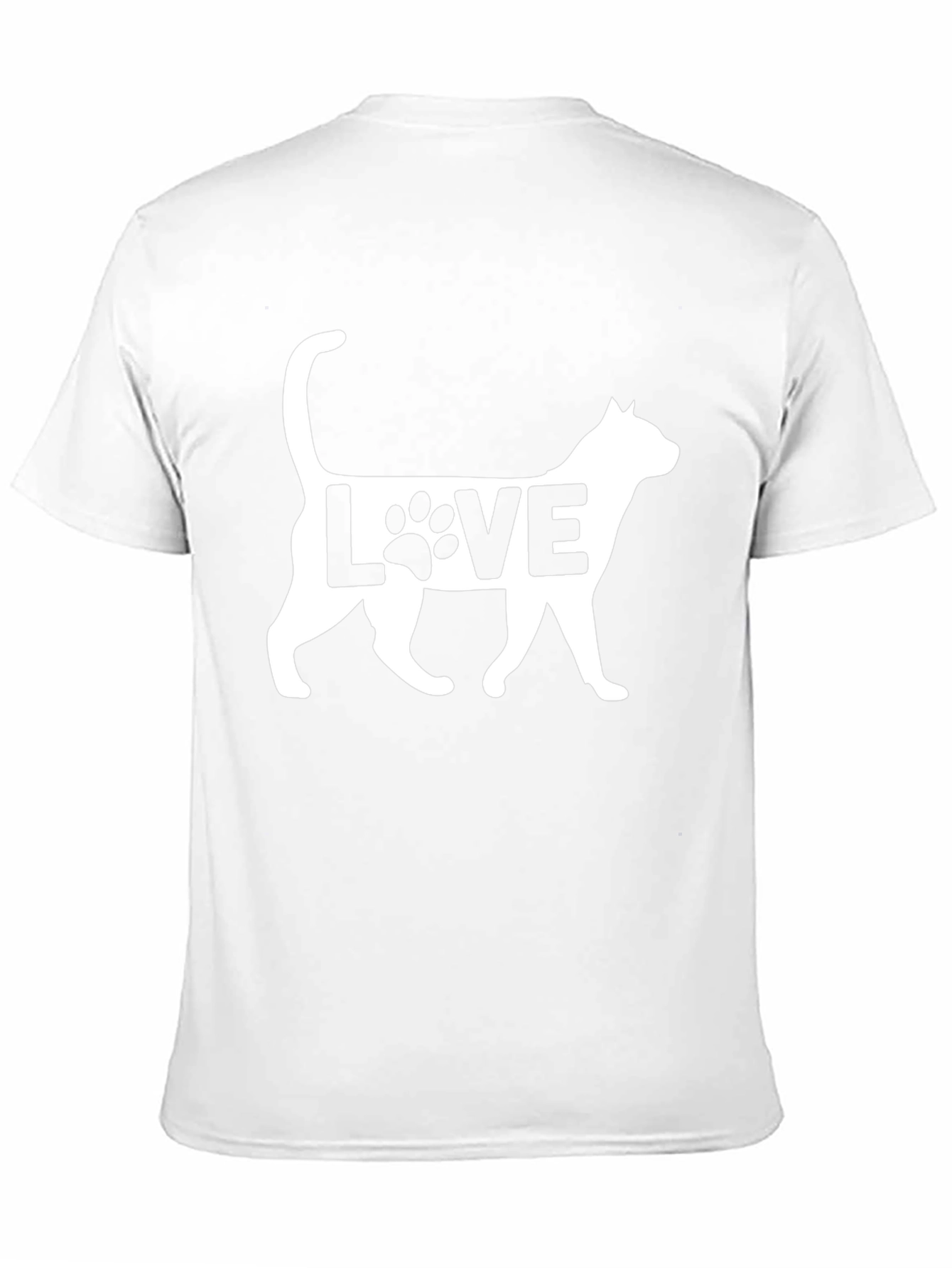 Cat Love Graphic Print Black T-Shirt