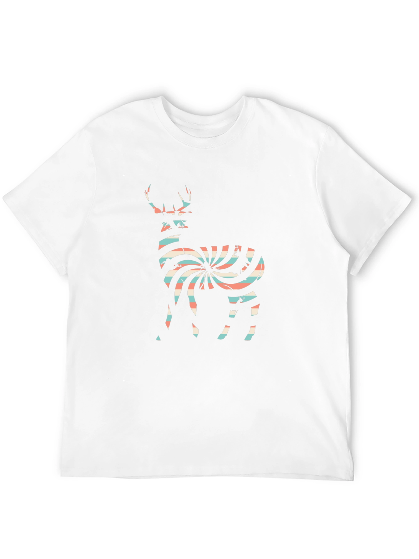 Stylish Deer Print Crew Neck T-Shirt