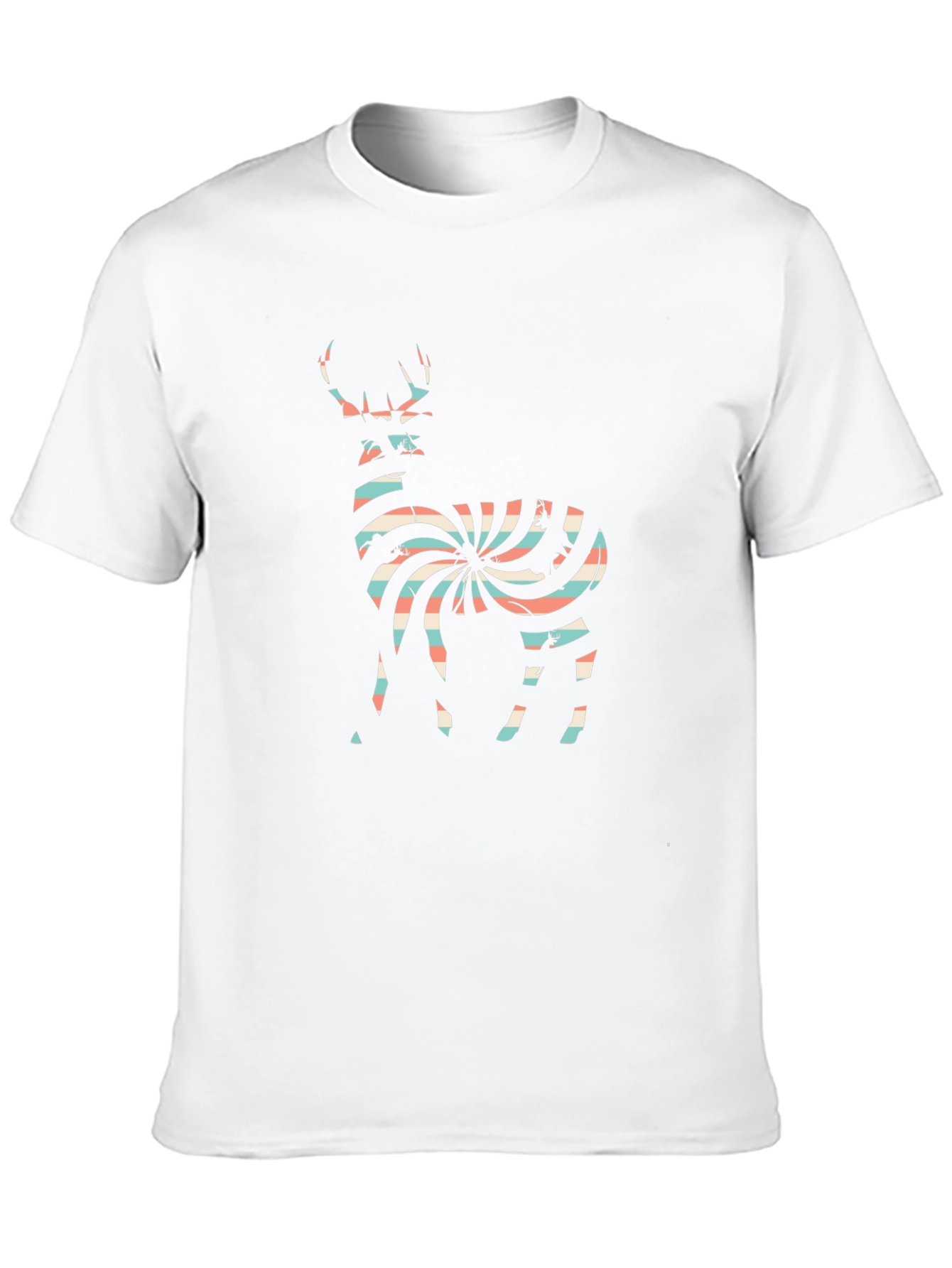 Stylish Deer Print Crew Neck T-Shirt