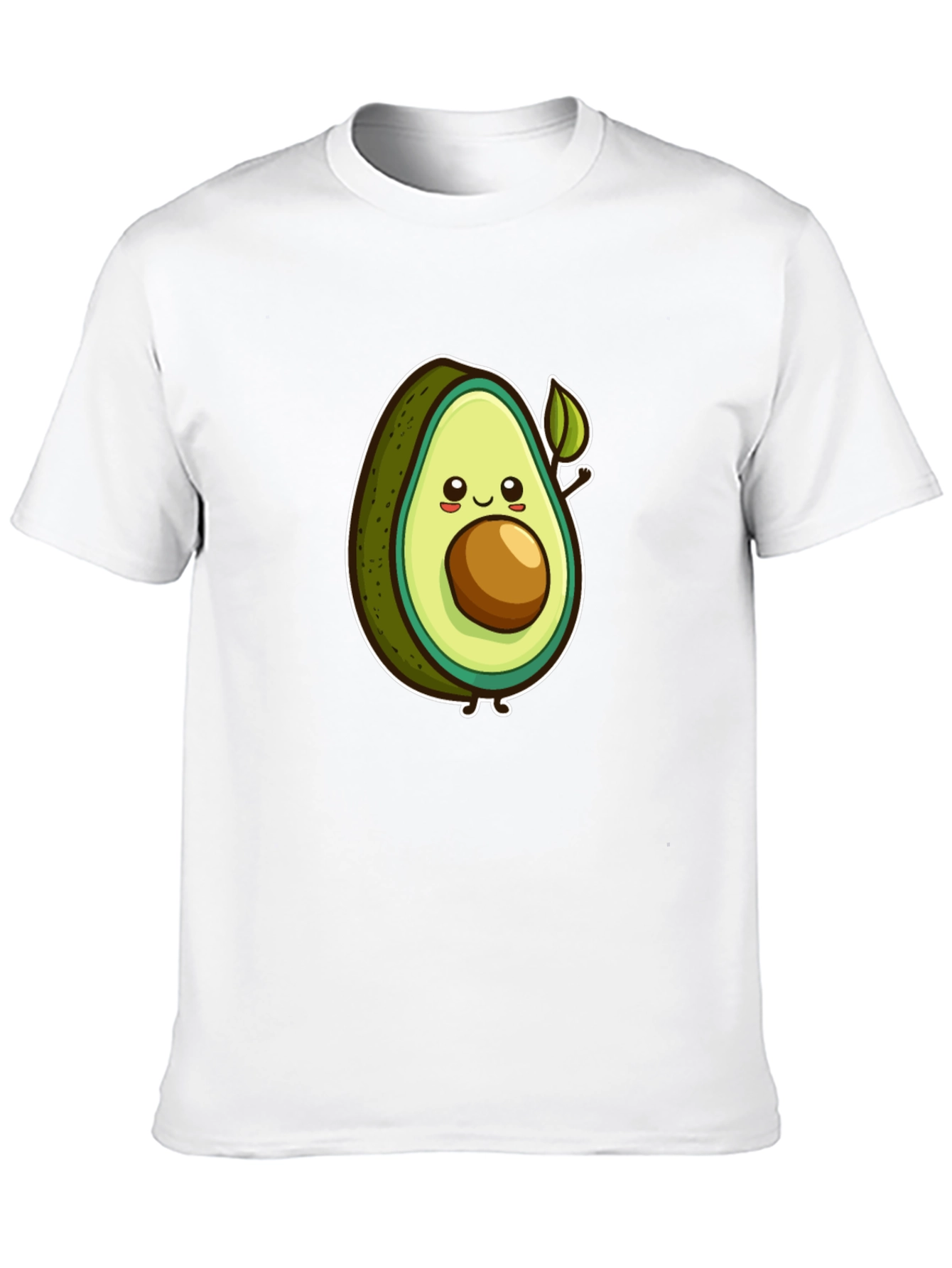 Cartoon Avocado Graphic Tee - Black Unisex T-Shirt