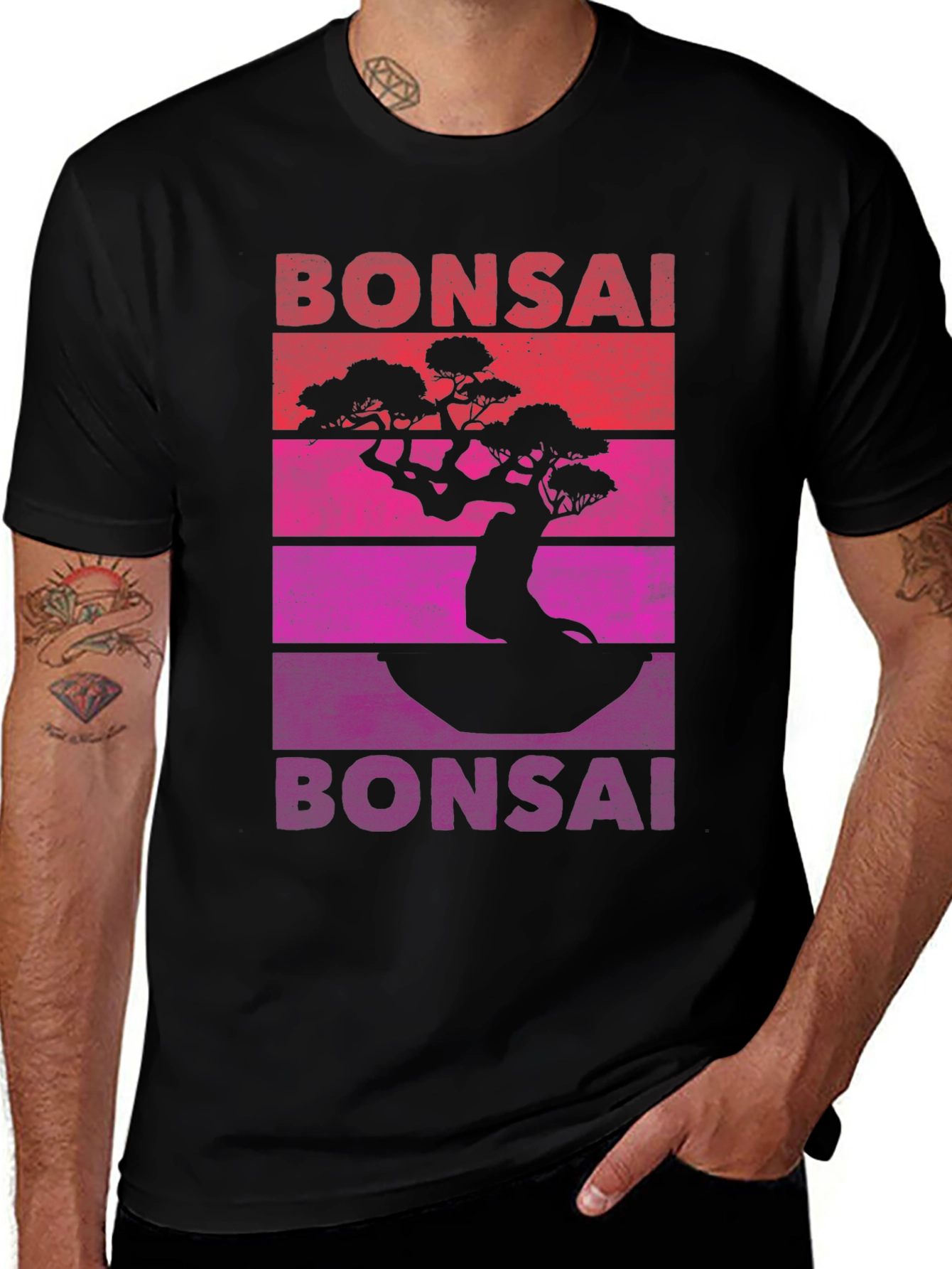 Bonsai Tree Retro T-Shirt - Unique Graphic Tee