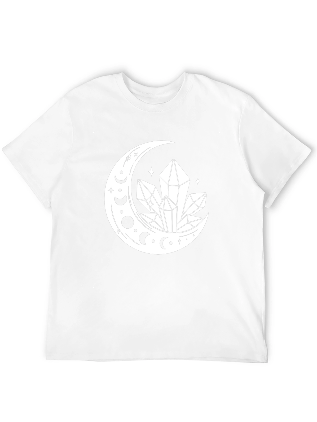 Crescent Moon Crystal Graphic T-Shirt - Black