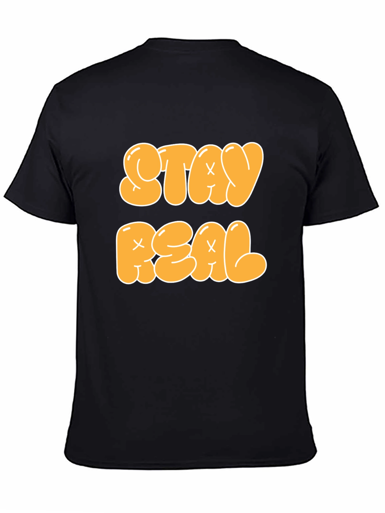 Stay Real Graphic Tee - Black Cotton Blend