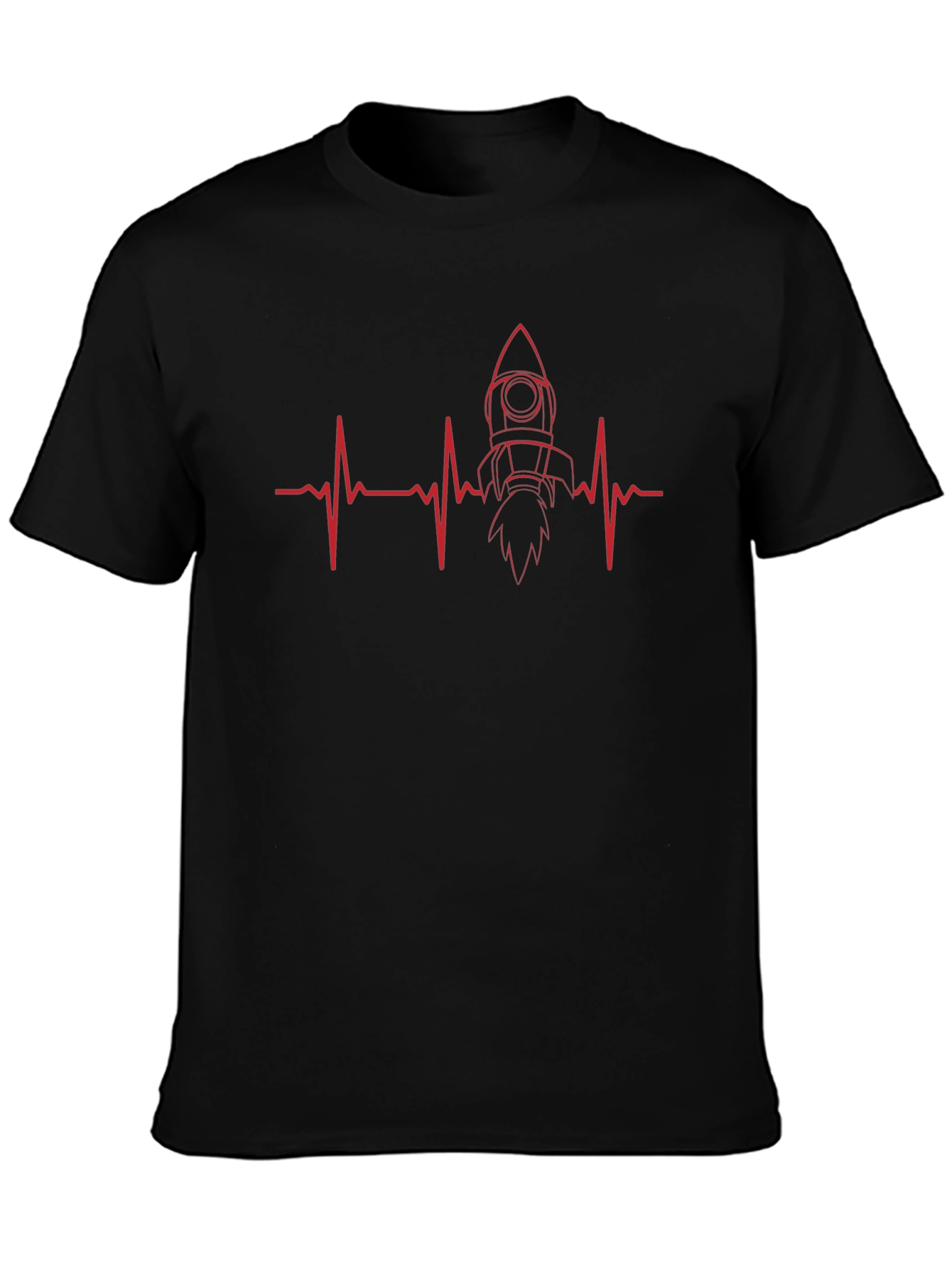Rocket Heartbeat T-Shirt - Mens Black Tee
