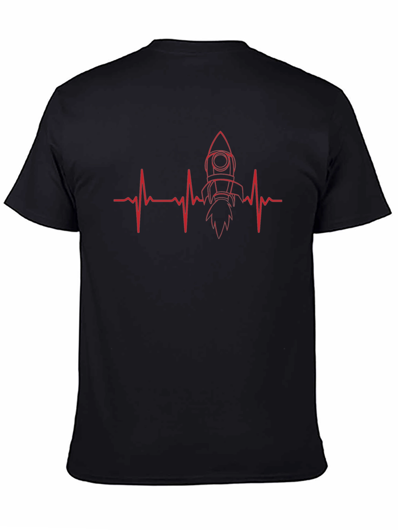 Rocket Heartbeat T-Shirt - Mens Black Tee