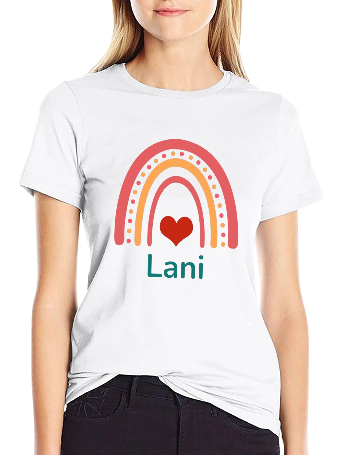 Rainbow Lani Heart Tee -  Personalized Kids Shirt