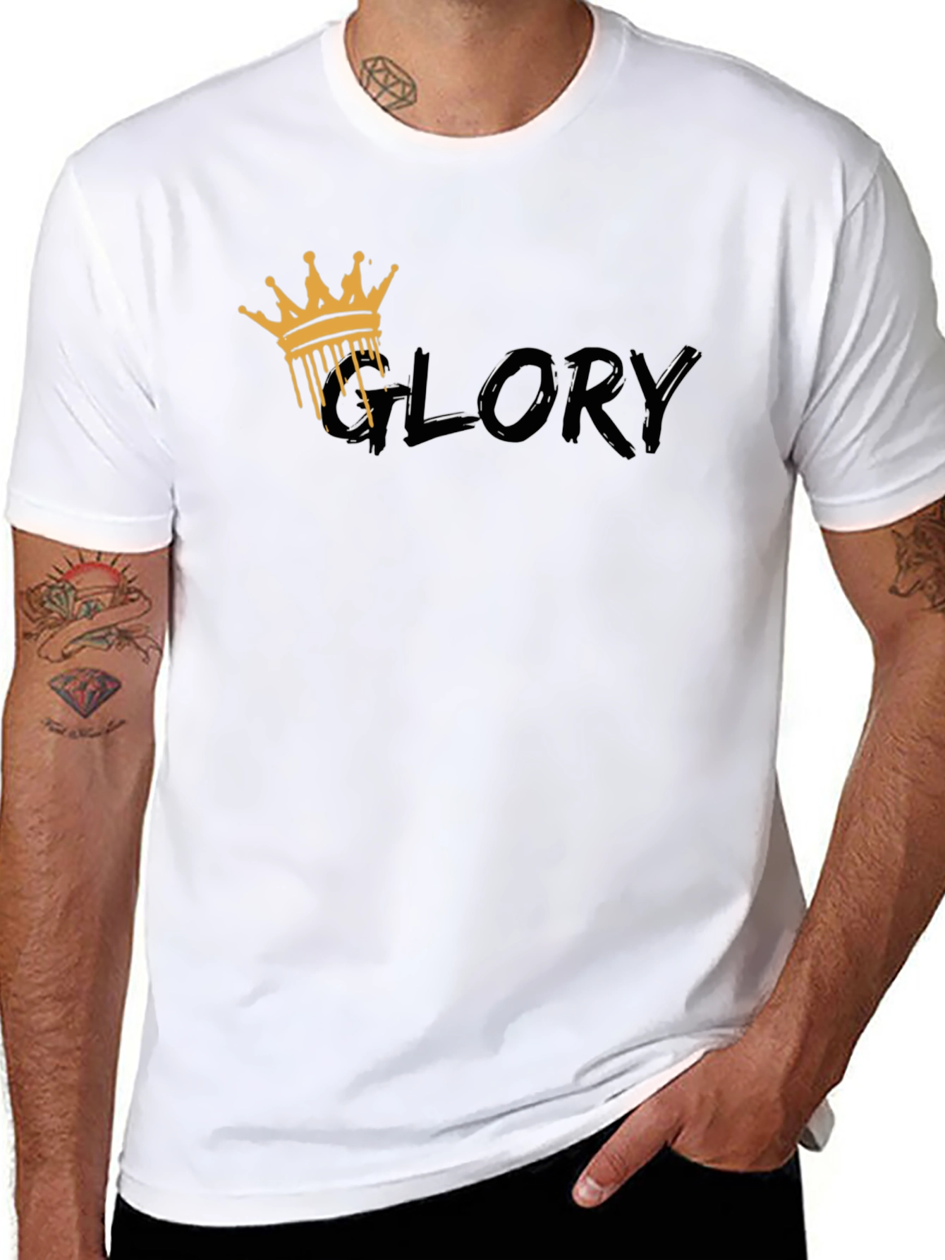 Mens Black Glory Crown Graphic Tee