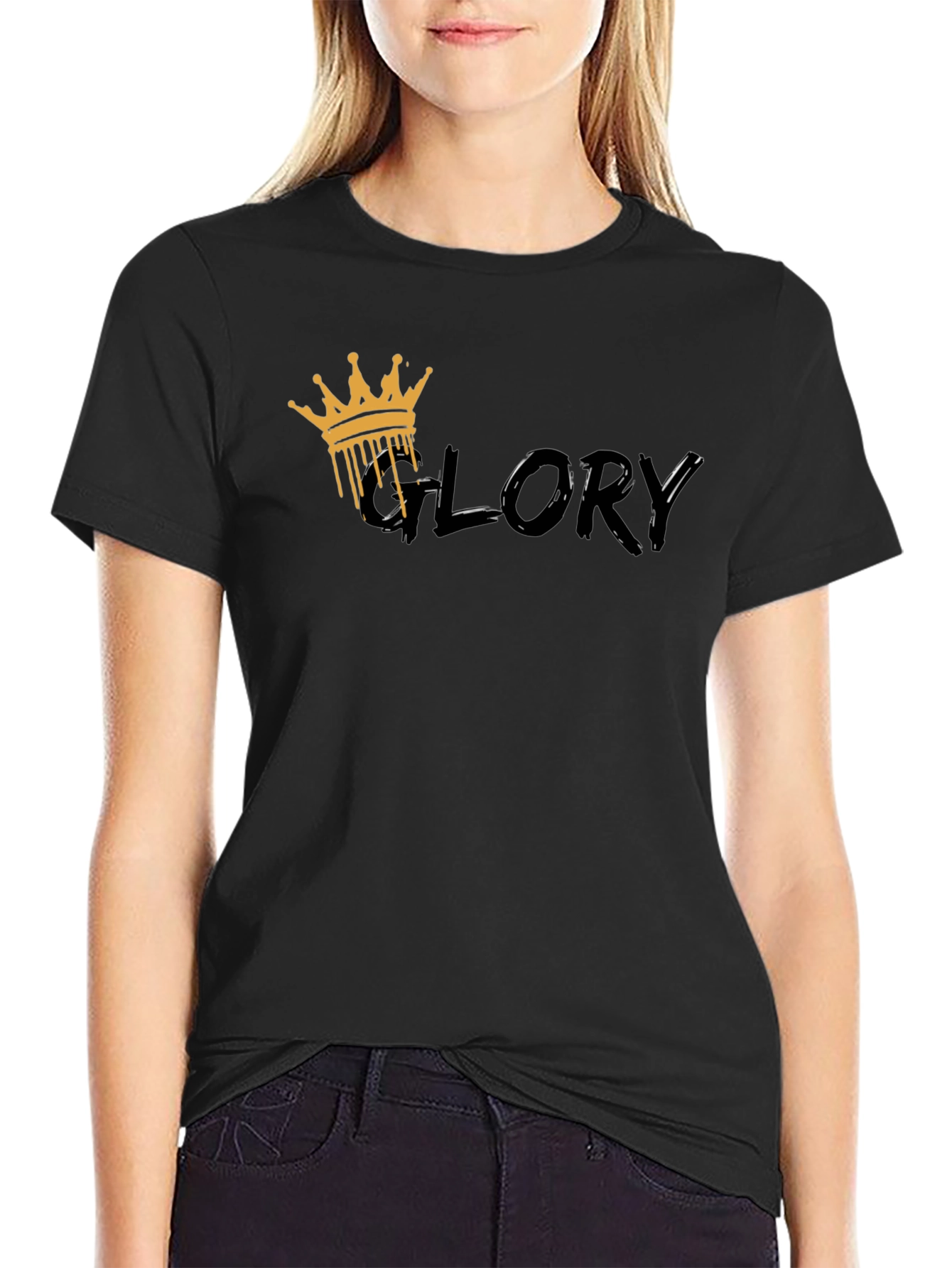 Mens Black Glory Crown Graphic Tee