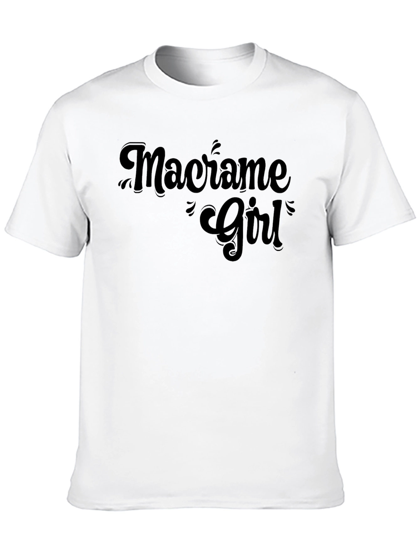 Macrame Girl T-Shirt - Black Graphic Tee