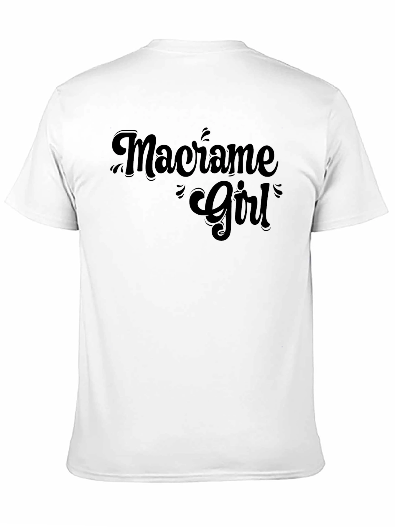 Macrame Girl T-Shirt - Black Graphic Tee