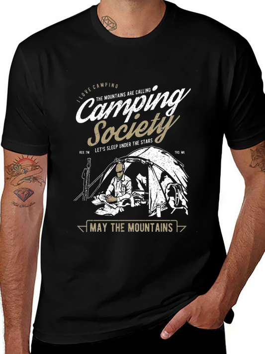 Camping Society Graphic T-Shirt: Outdoor Adventure Tee