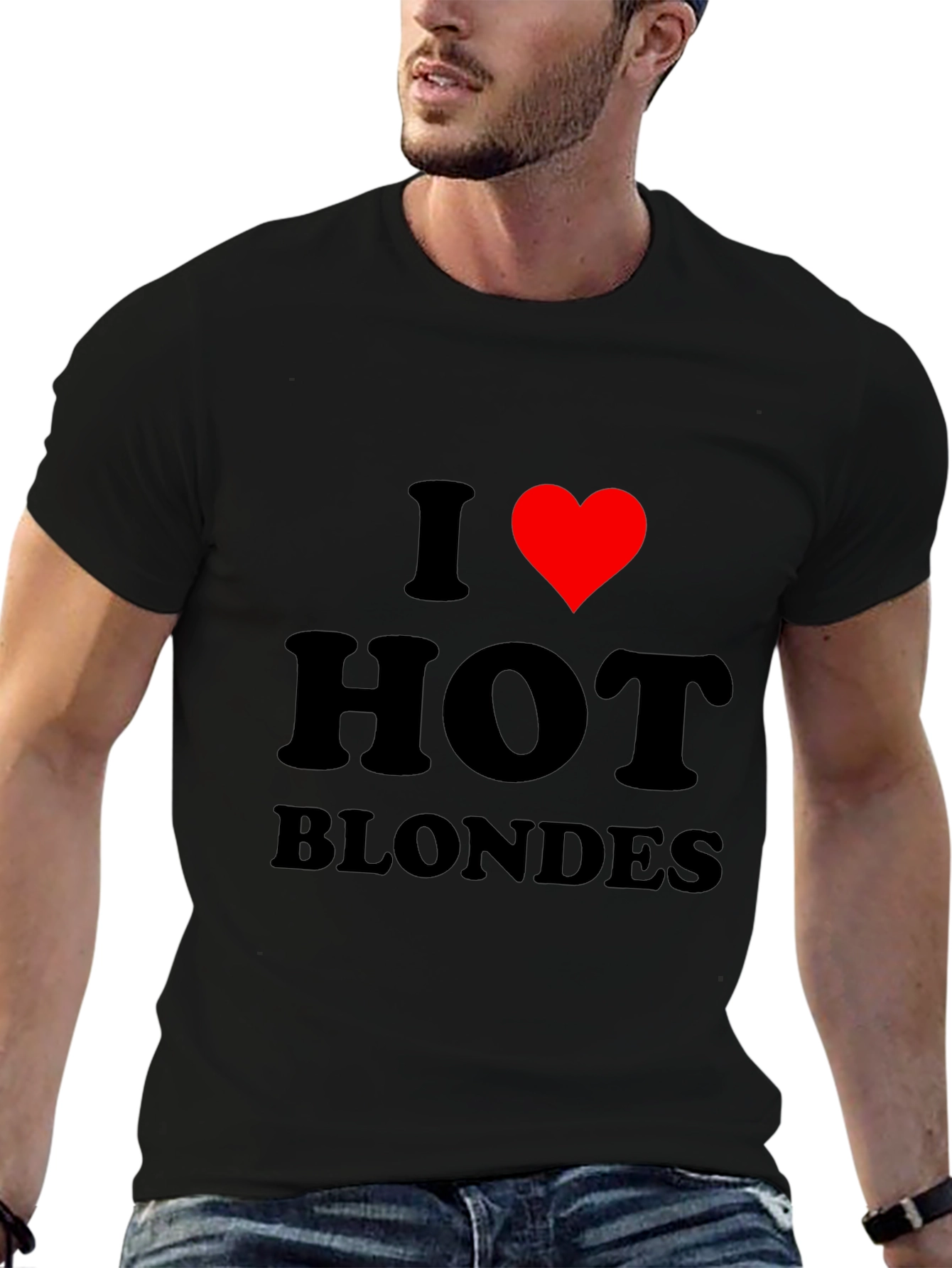 I Heart Hot Blondes Black T-Shirt