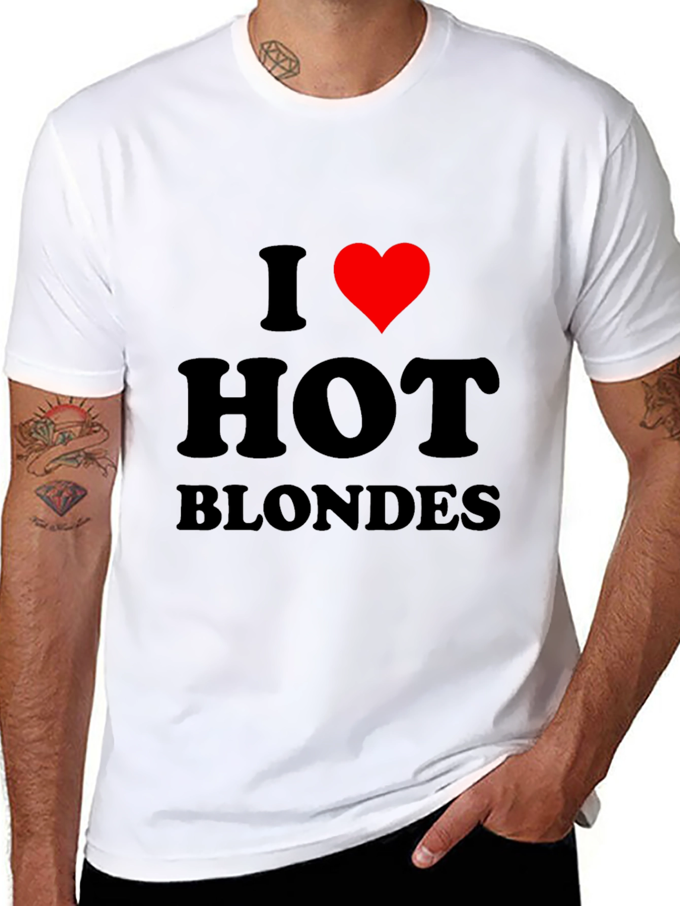 I Heart Hot Blondes Black T-Shirt