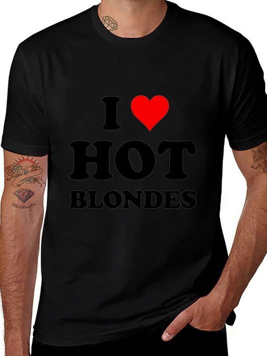 I Heart Hot Blondes Black T-Shirt