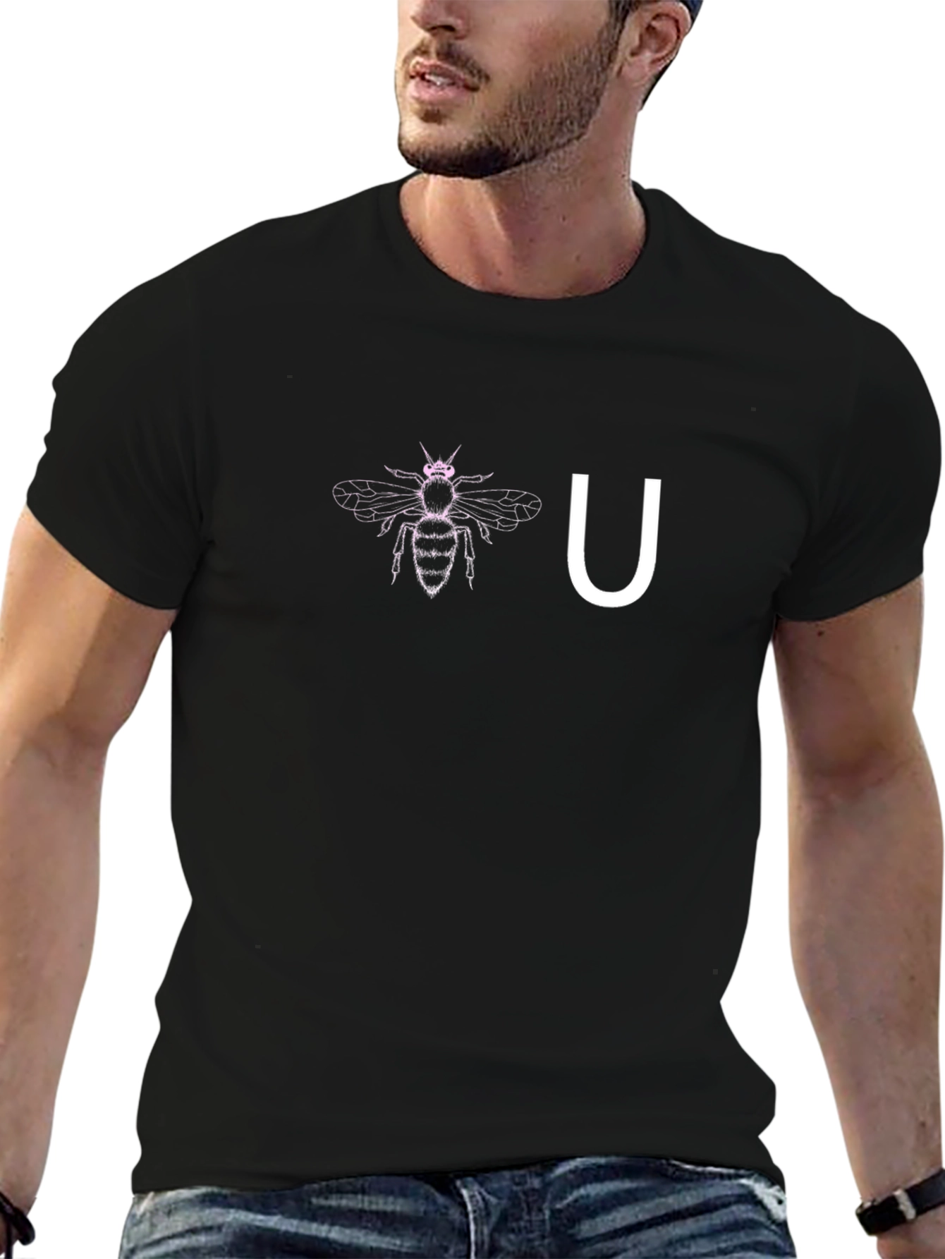 Bee You Black Graphic Tee