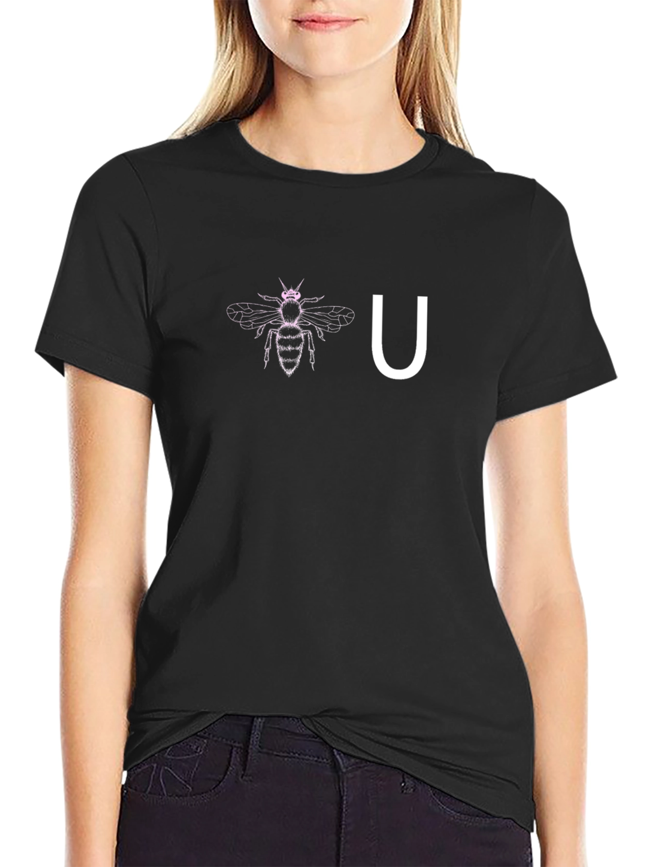 Bee You Black Graphic Tee