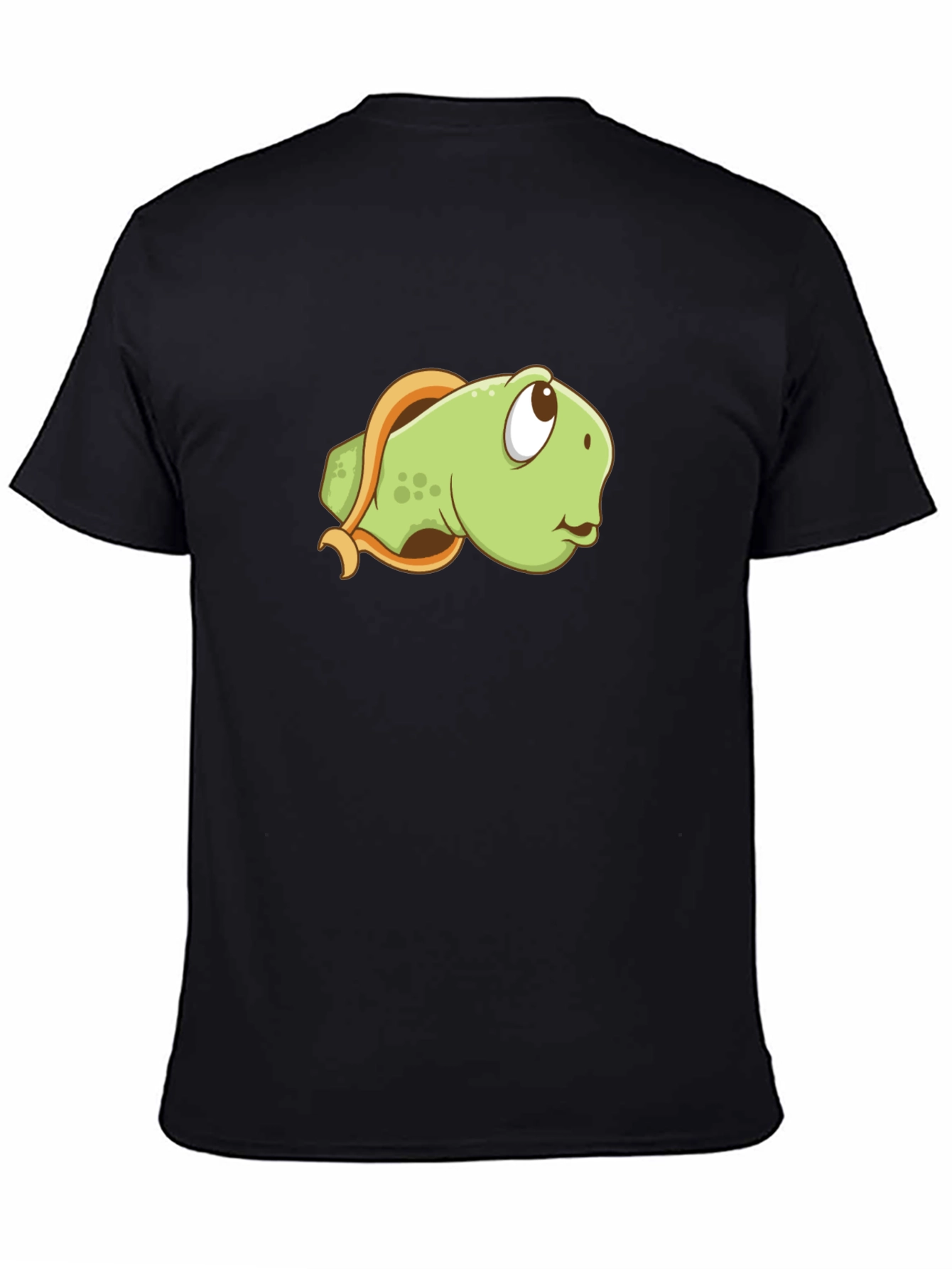 Cartoon Turtle Graphic Tee - Black Casual Shirt