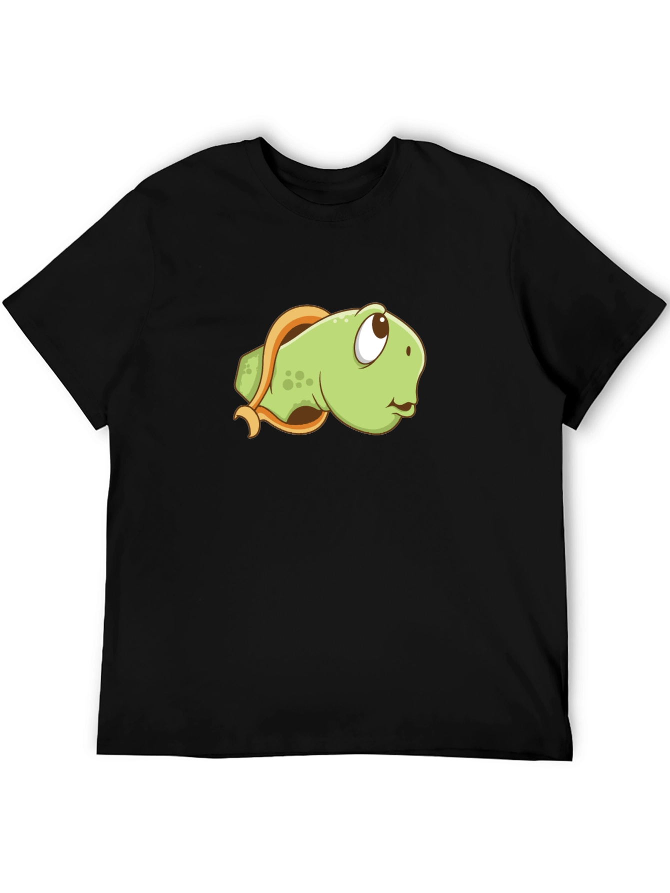 Cartoon Turtle Graphic Tee - Black Casual Shirt