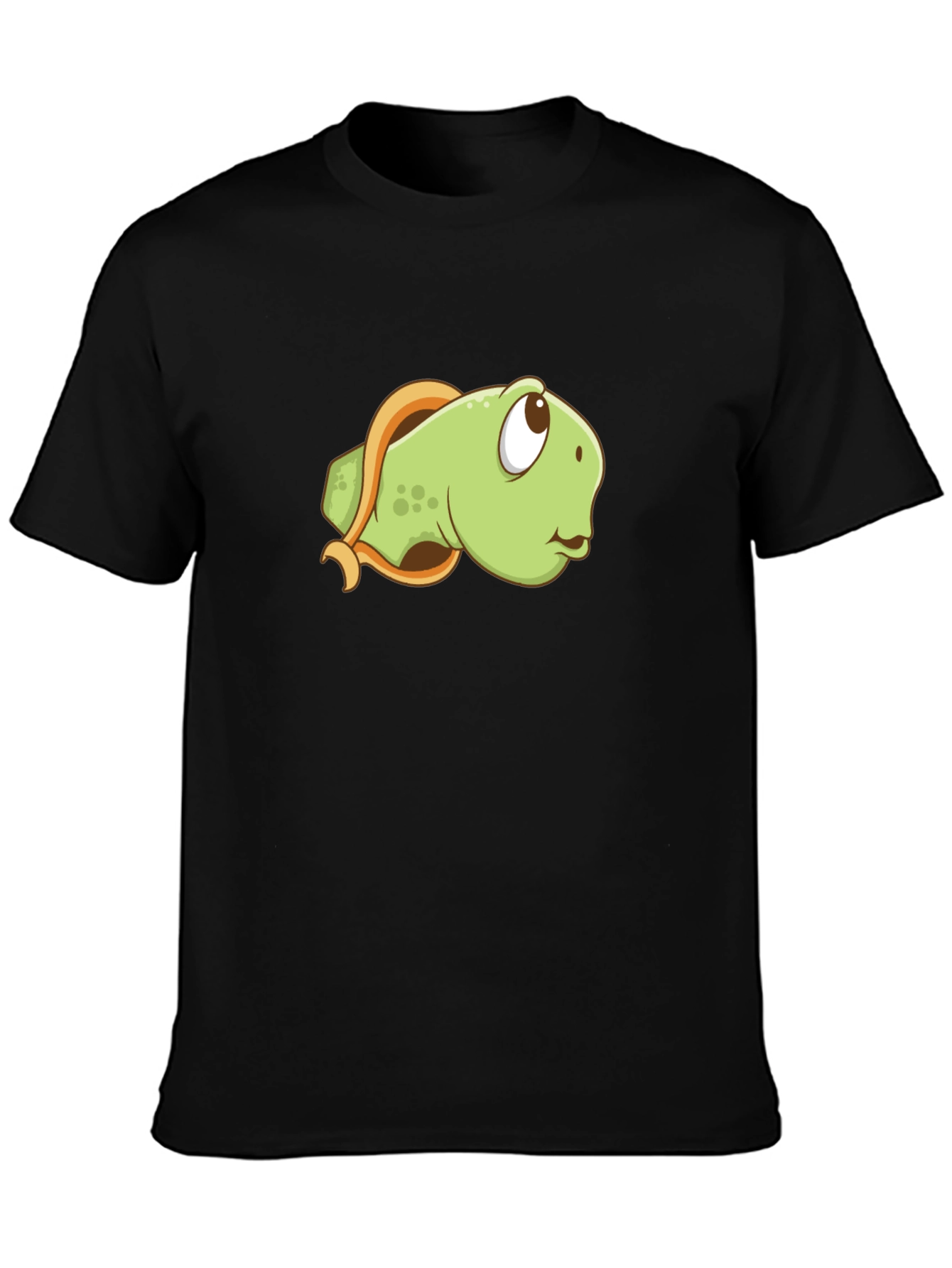 Cartoon Turtle Graphic Tee - Black Casual Shirt