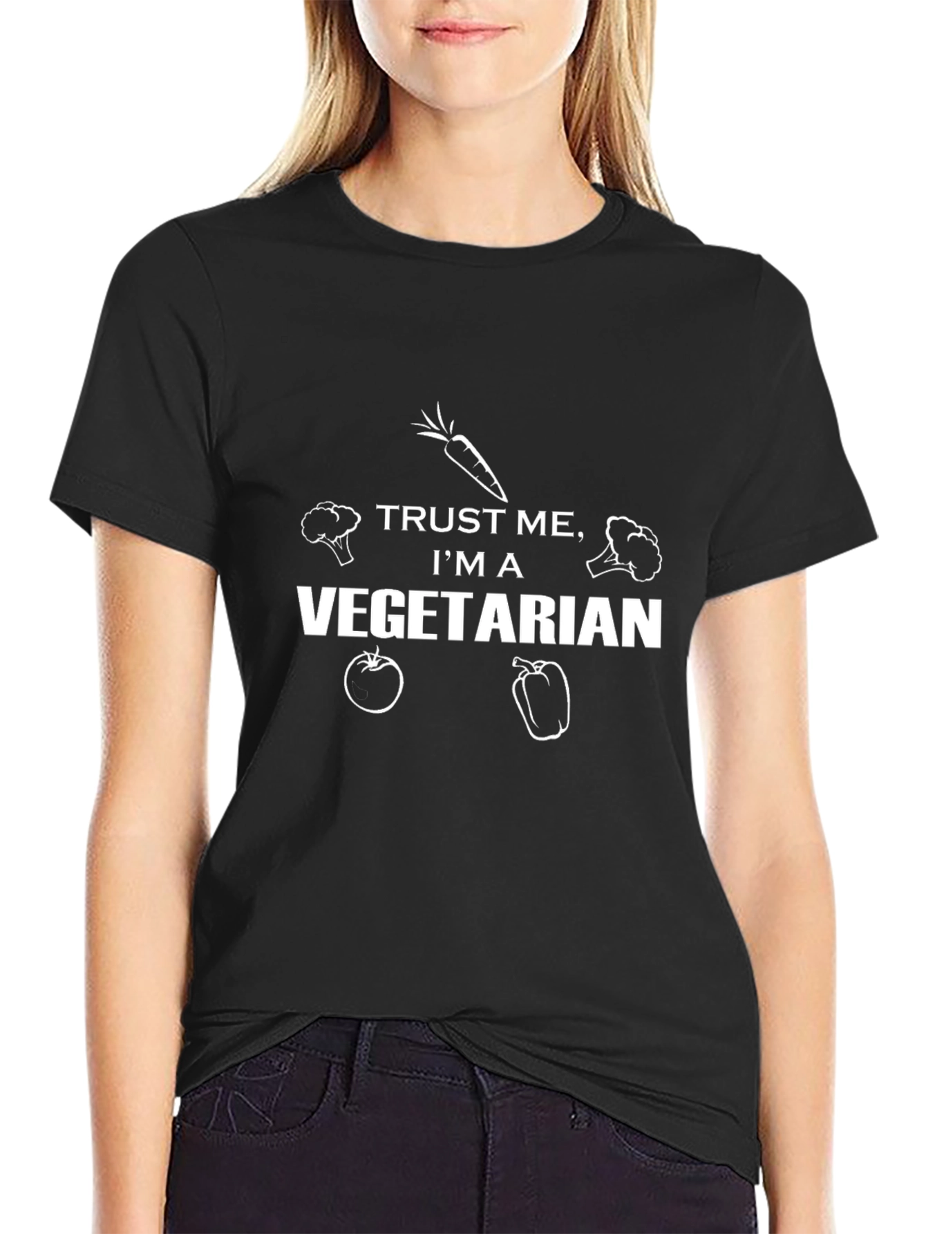 Trust Me Im A Vegetarian Black T-Shirt