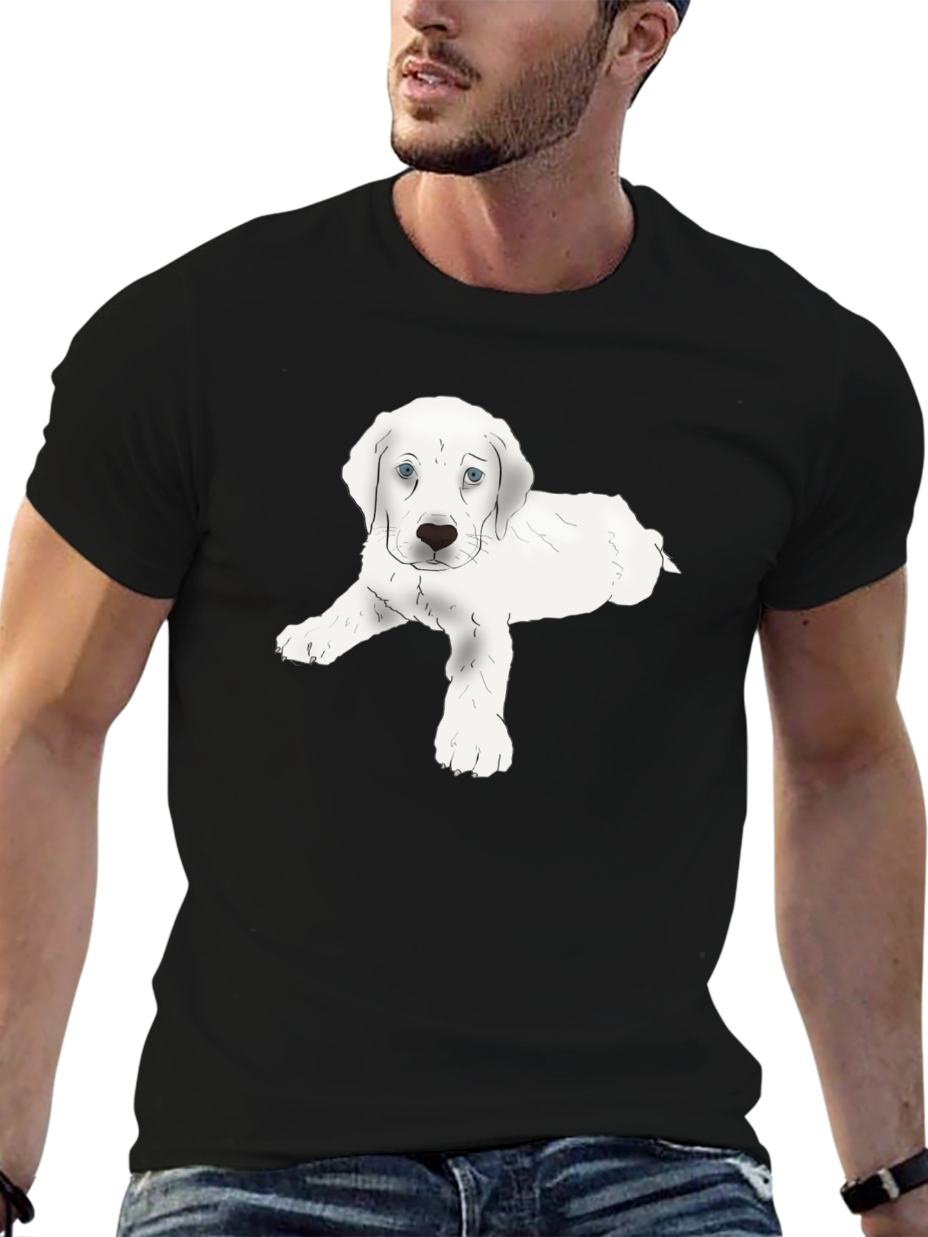 Cute White Puppy T-Shirt – Adorable Dog Lover Tee