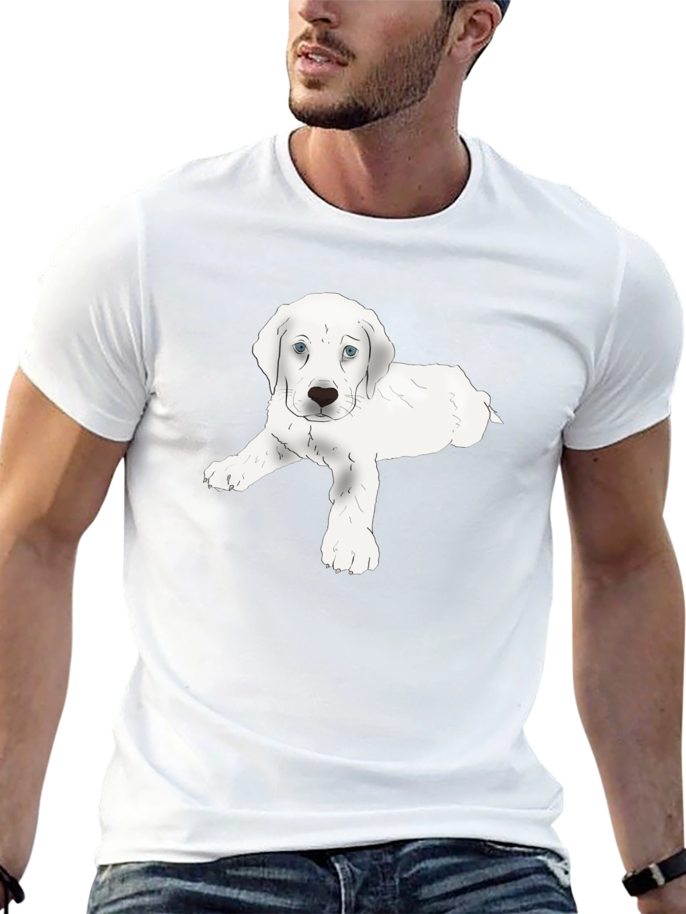 Cute White Puppy T-Shirt – Adorable Dog Lover Tee