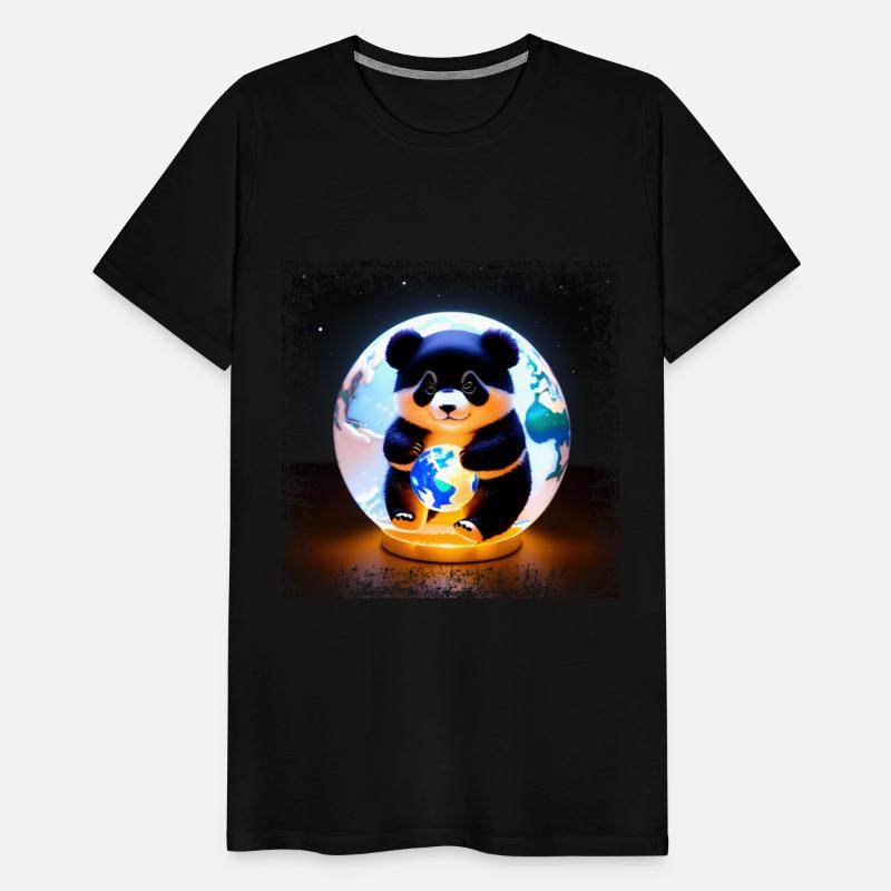 Panda on Square Grunge Globe