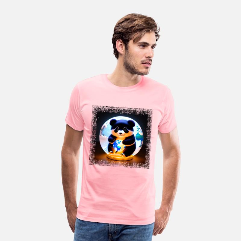 Panda on Square Grunge Globe