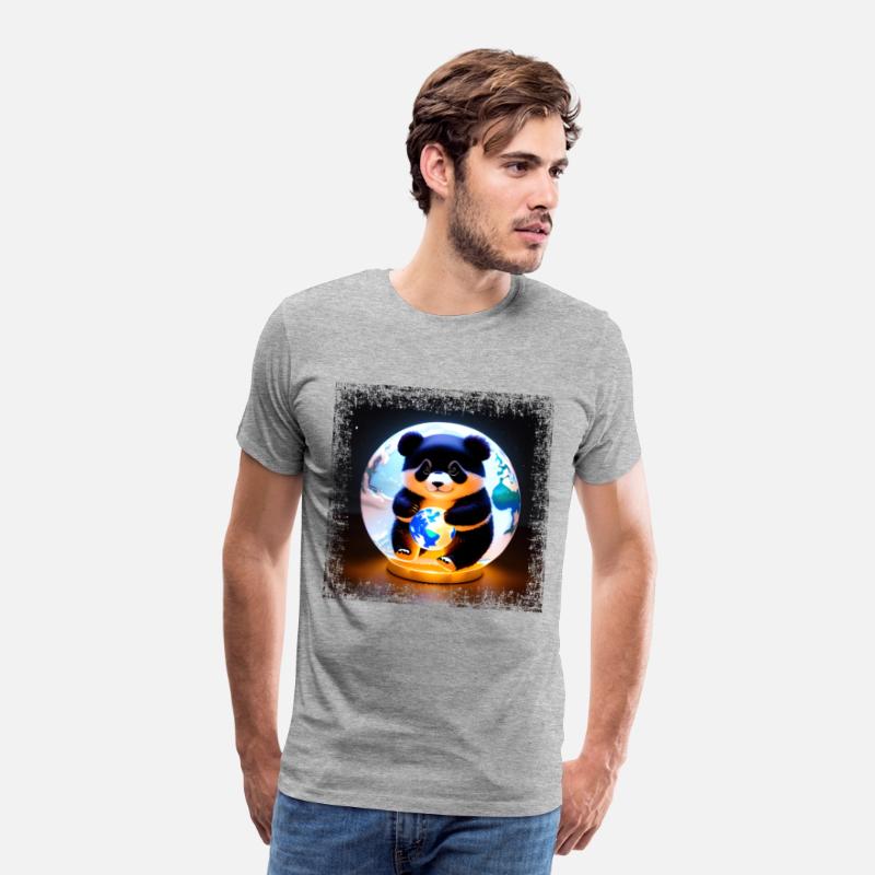 Panda on Square Grunge Globe