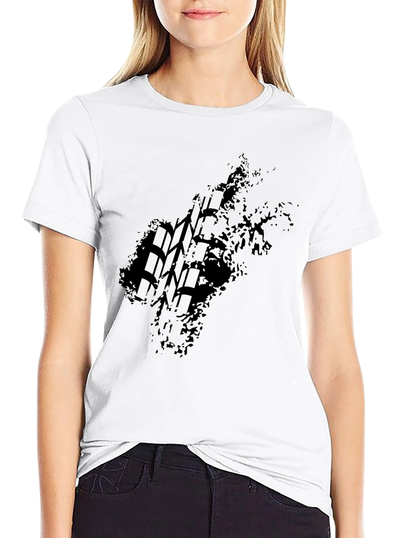 Black Tire Track Graphic Tee