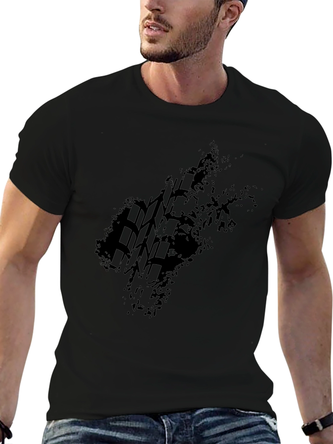 Black Tire Track Graphic Tee