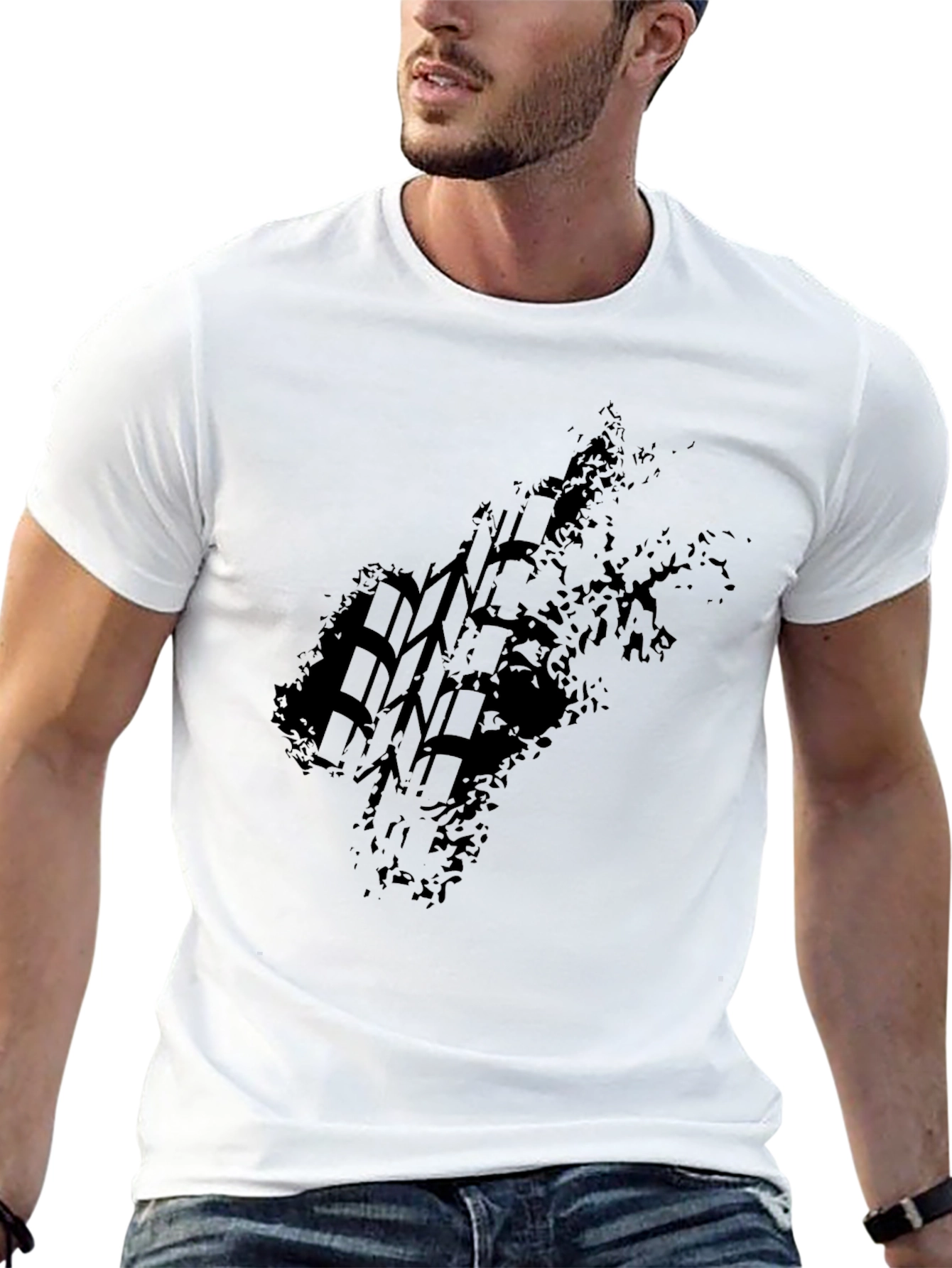 Black Tire Track Graphic Tee