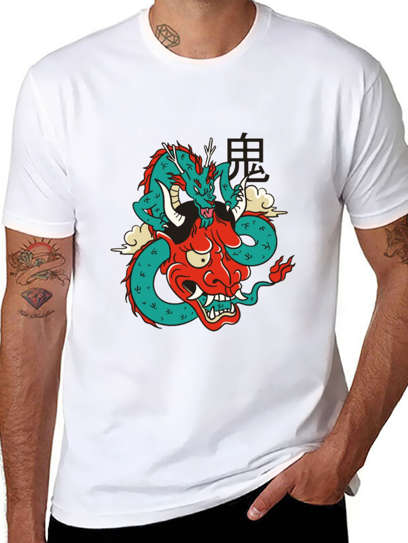 Dragon Oni T-Shirt - Japanese Mythical Design