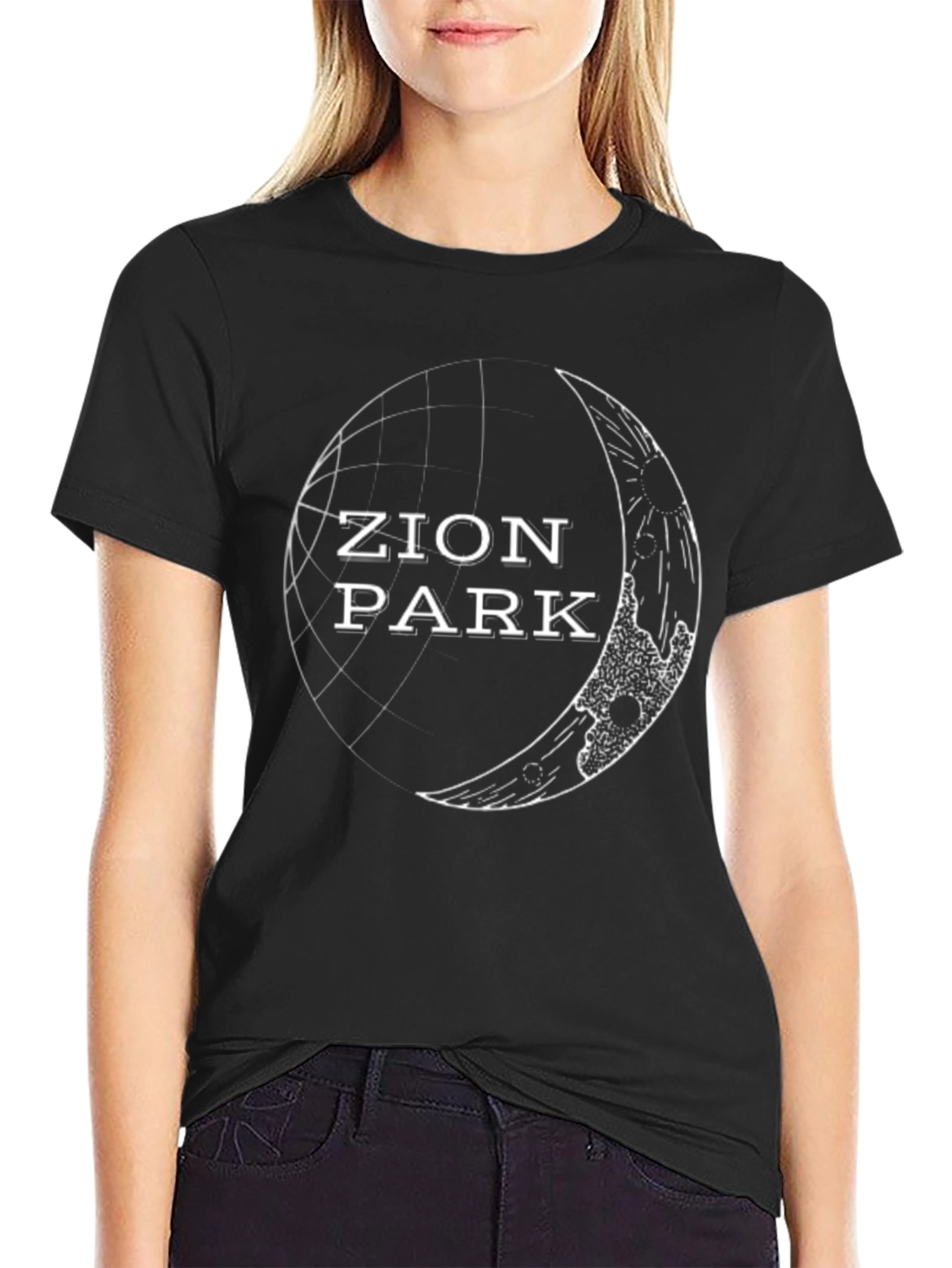 Zion Park Graphic Tee - Cool Black Cotton T-Shirt