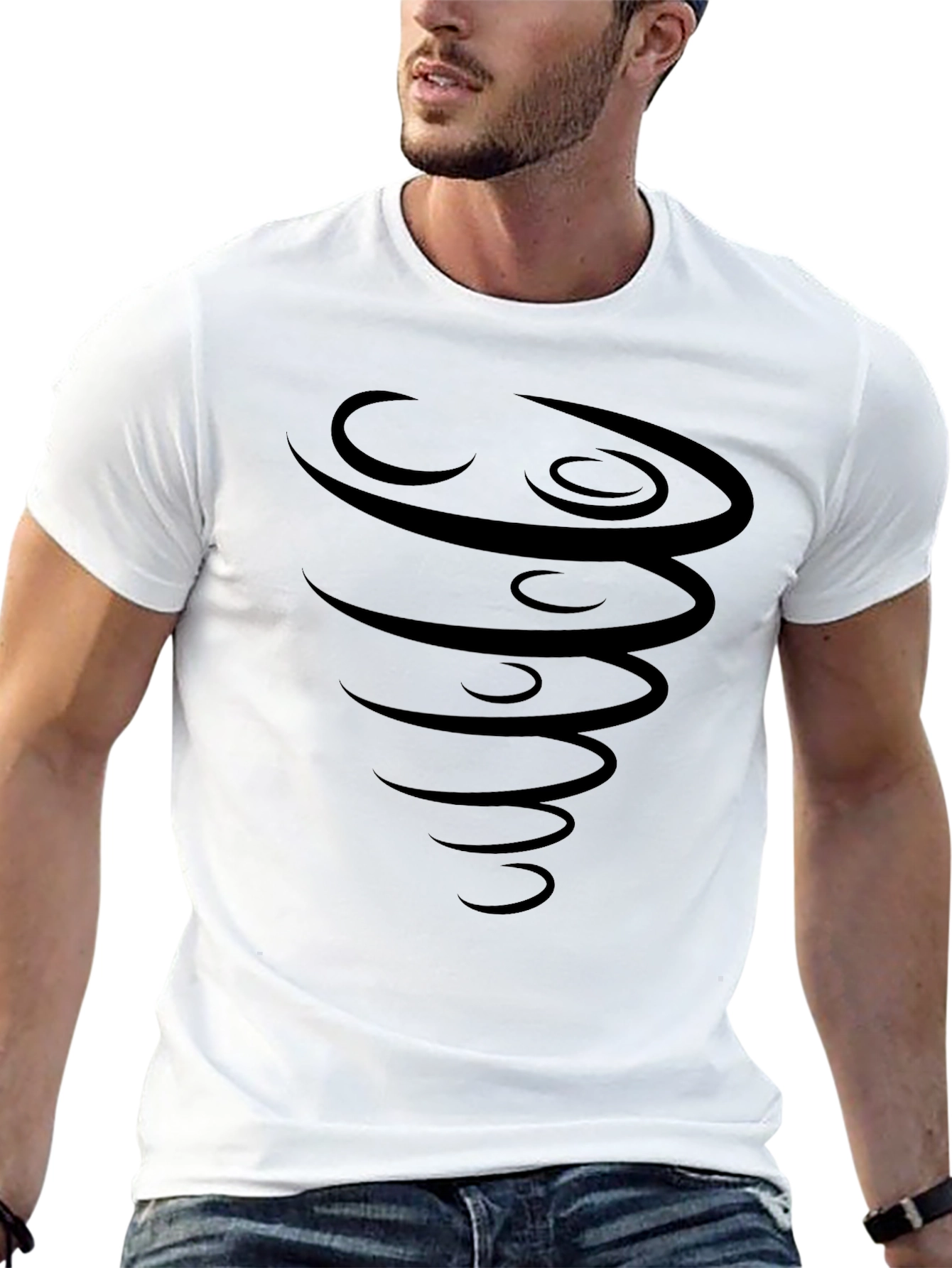 Mens Black Tornado Graphic T-Shirt