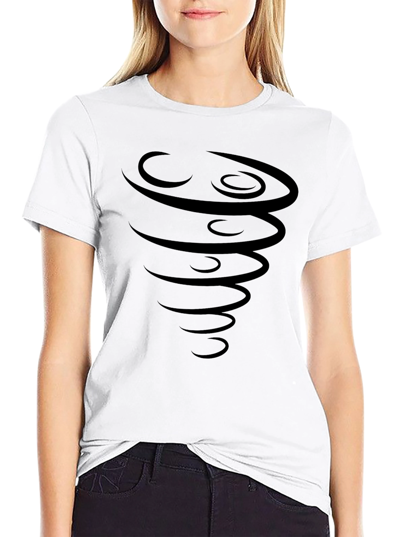 Mens Black Tornado Graphic T-Shirt