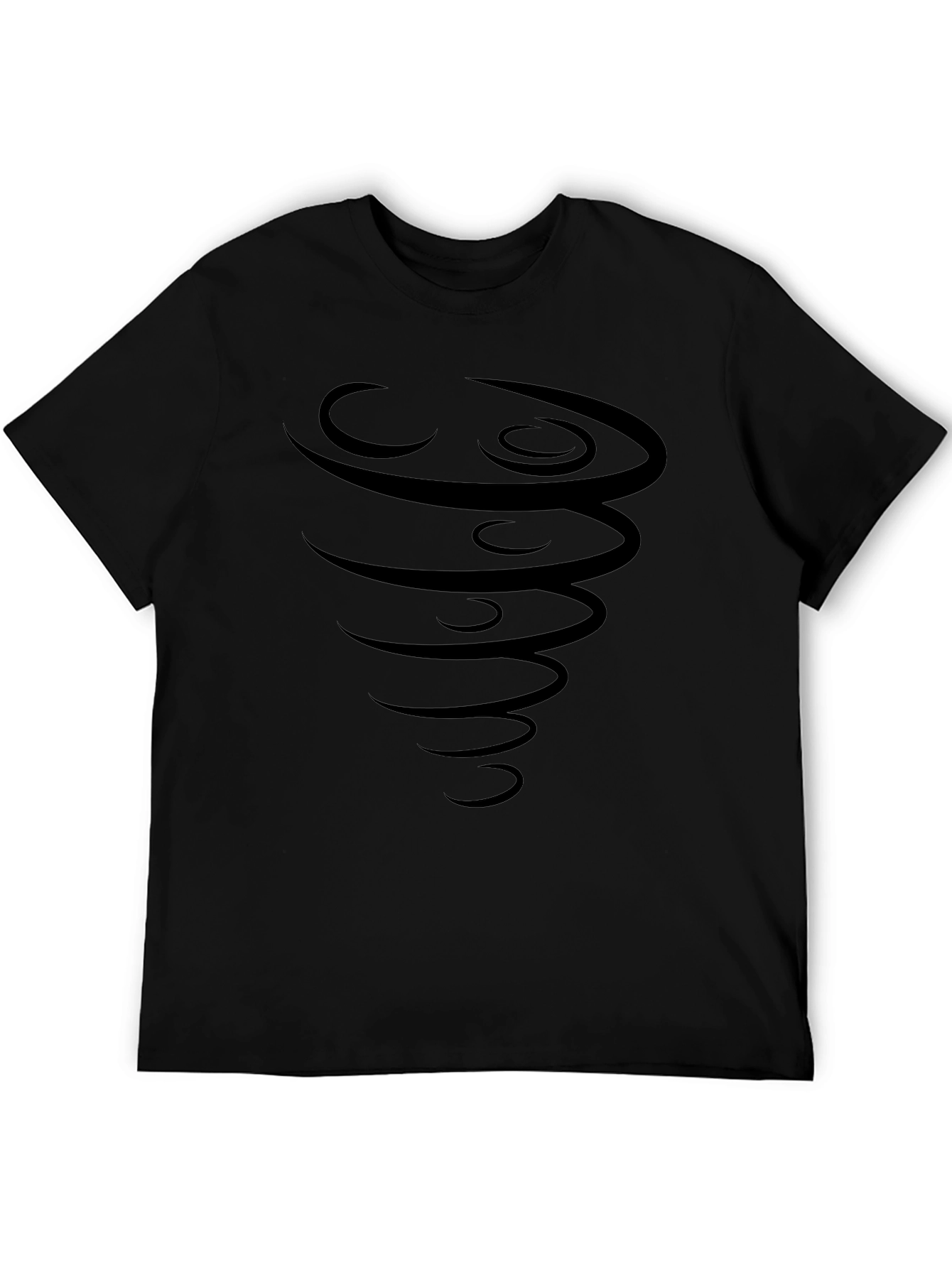 Mens Black Tornado Graphic T-Shirt
