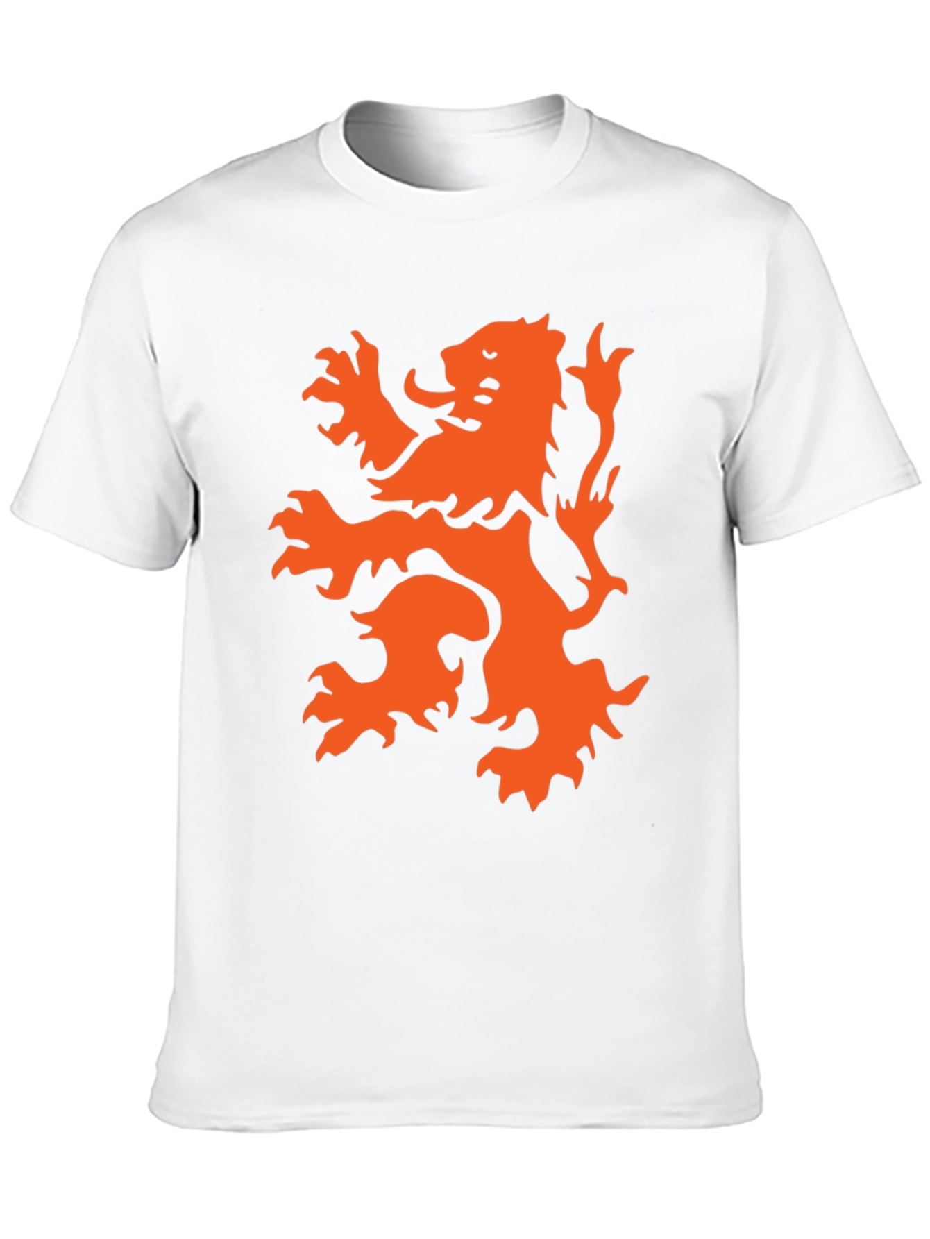 Black T-Shirt with Orange Lion Graphic