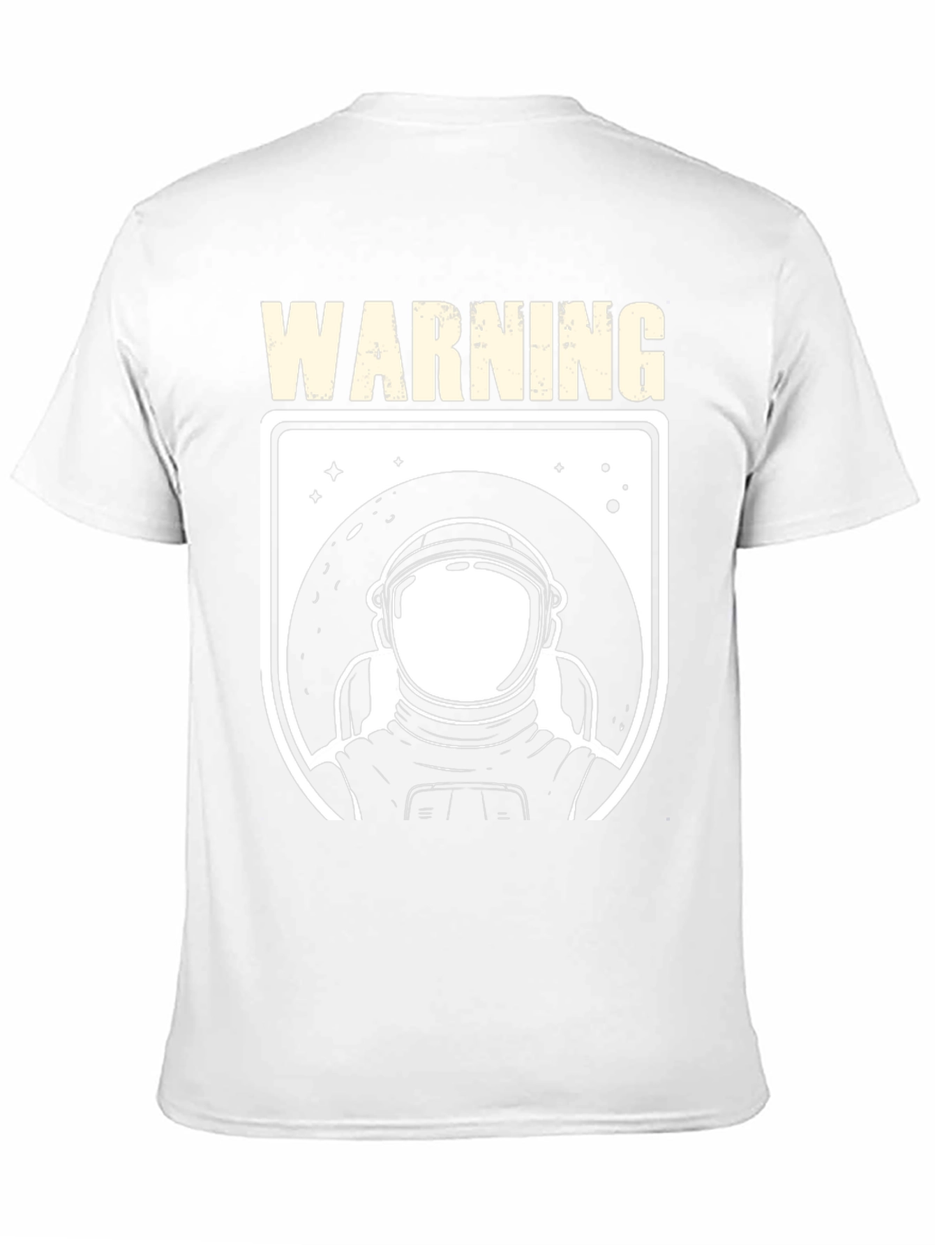 Warning Astronaut Graphic Print Black T-Shirt