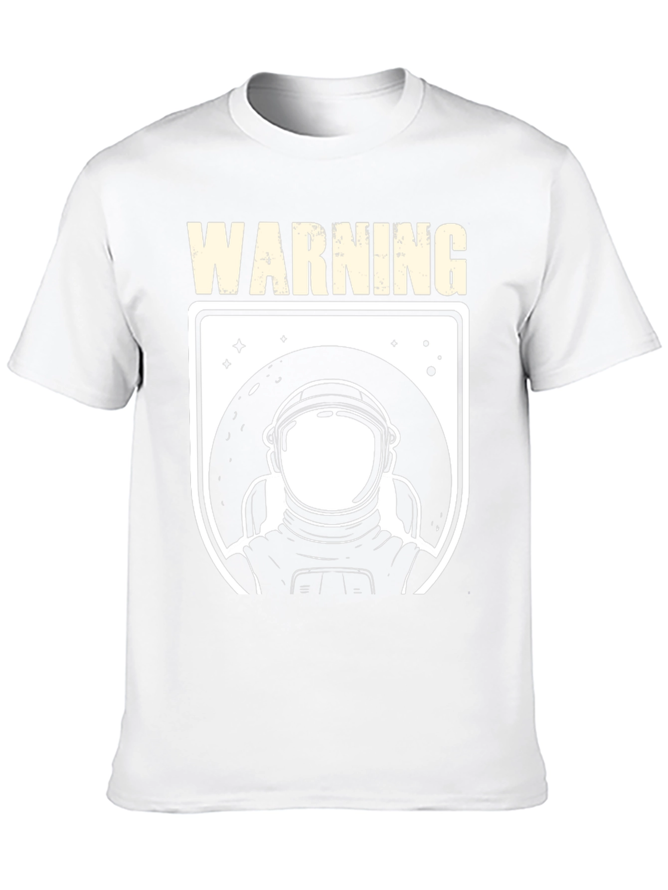 Warning Astronaut Graphic Print Black T-Shirt