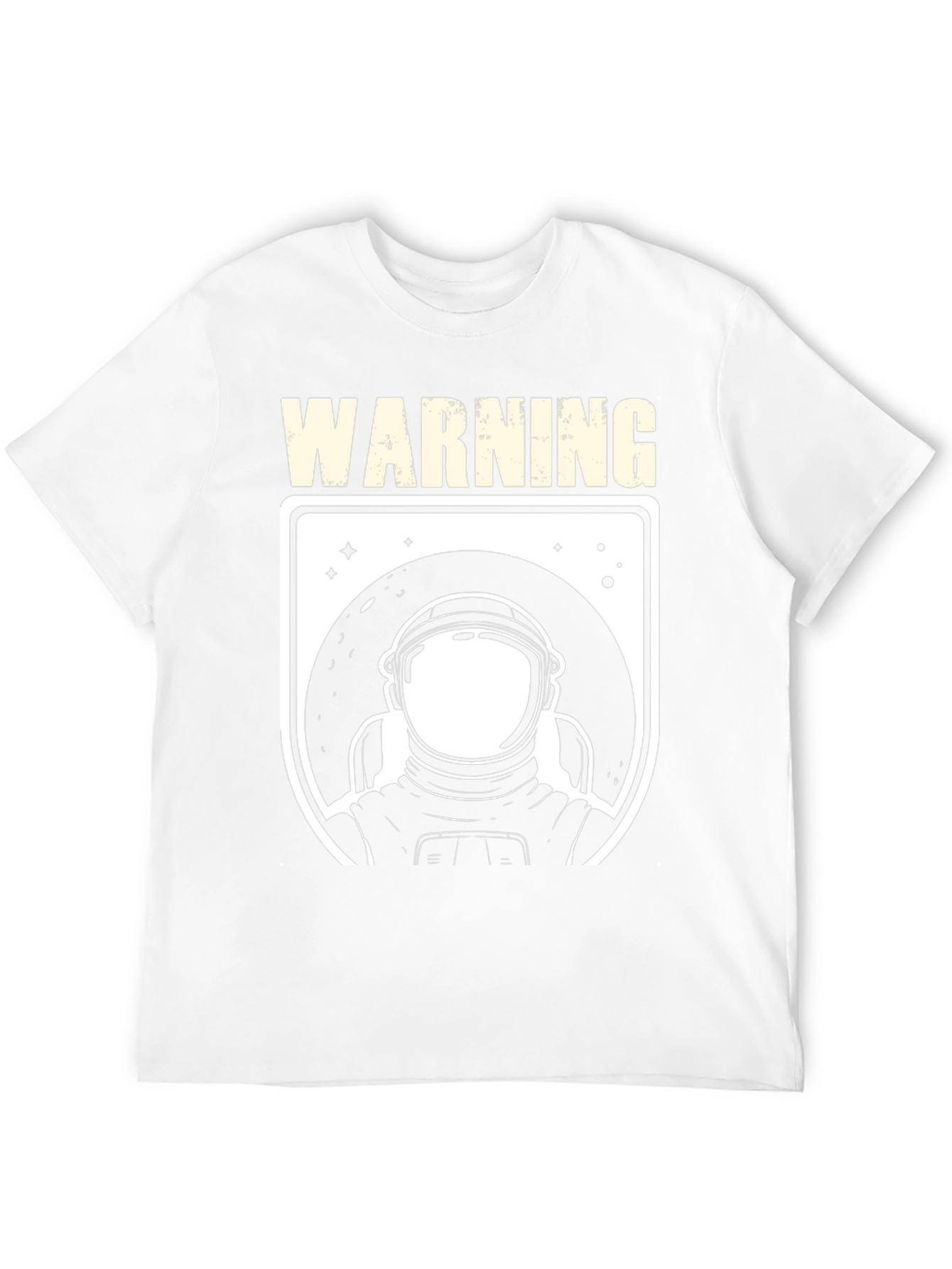Warning Astronaut Graphic Print Black T-Shirt