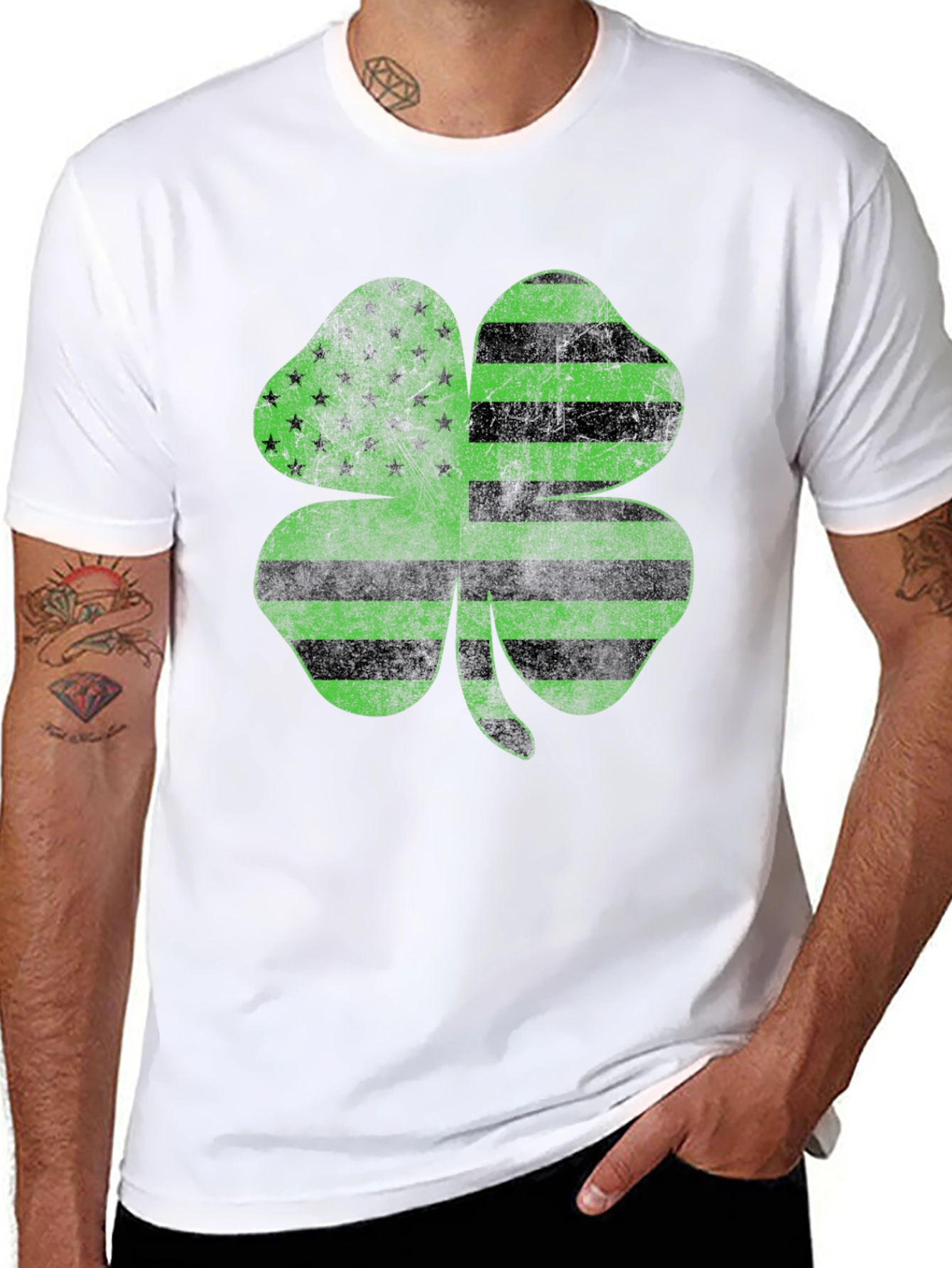 Irish American Flag Clover T-Shirt
