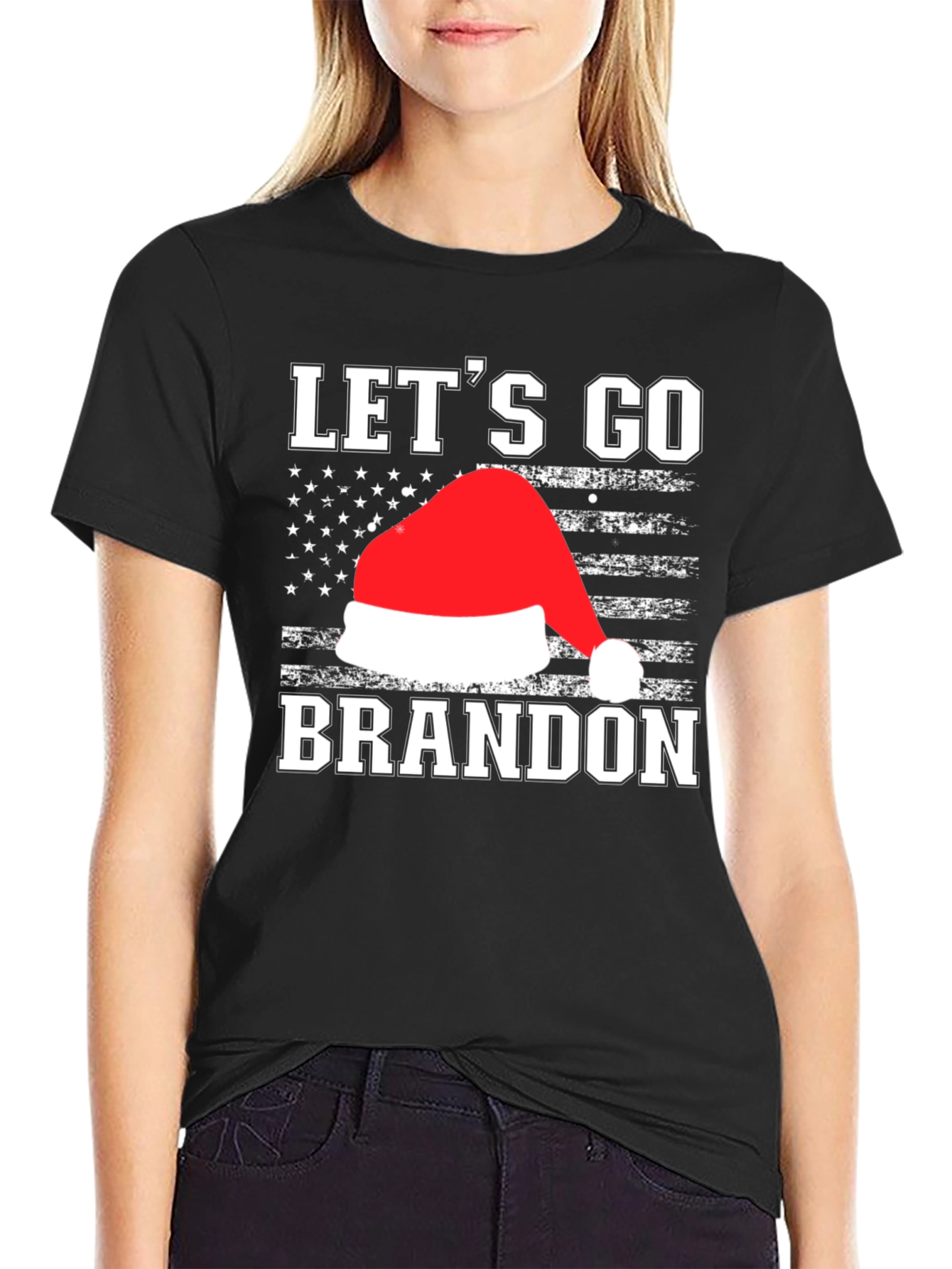 Lets Go Brandon Santa Hat T-Shirt