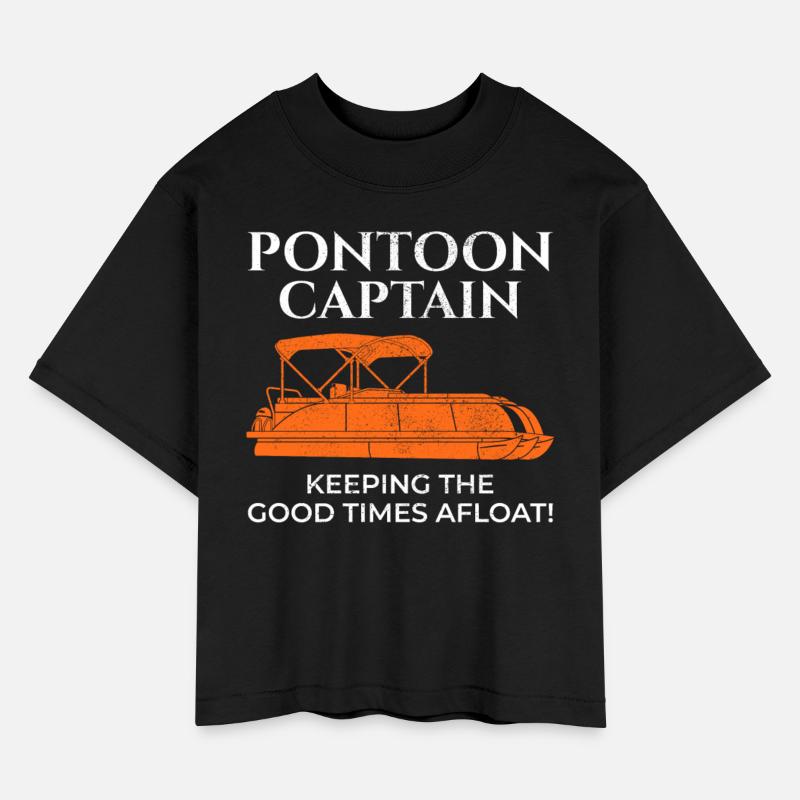Pontoon Boat Captain Boating Cruise Fishing Funny