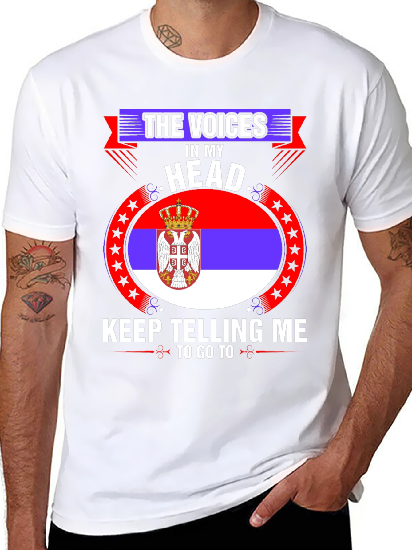 Serbian Flag T-Shirt: The Voices in My Head