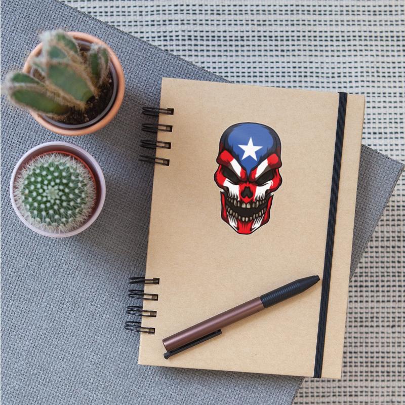 Puerto Rico Skull | Proud Boricua Flag