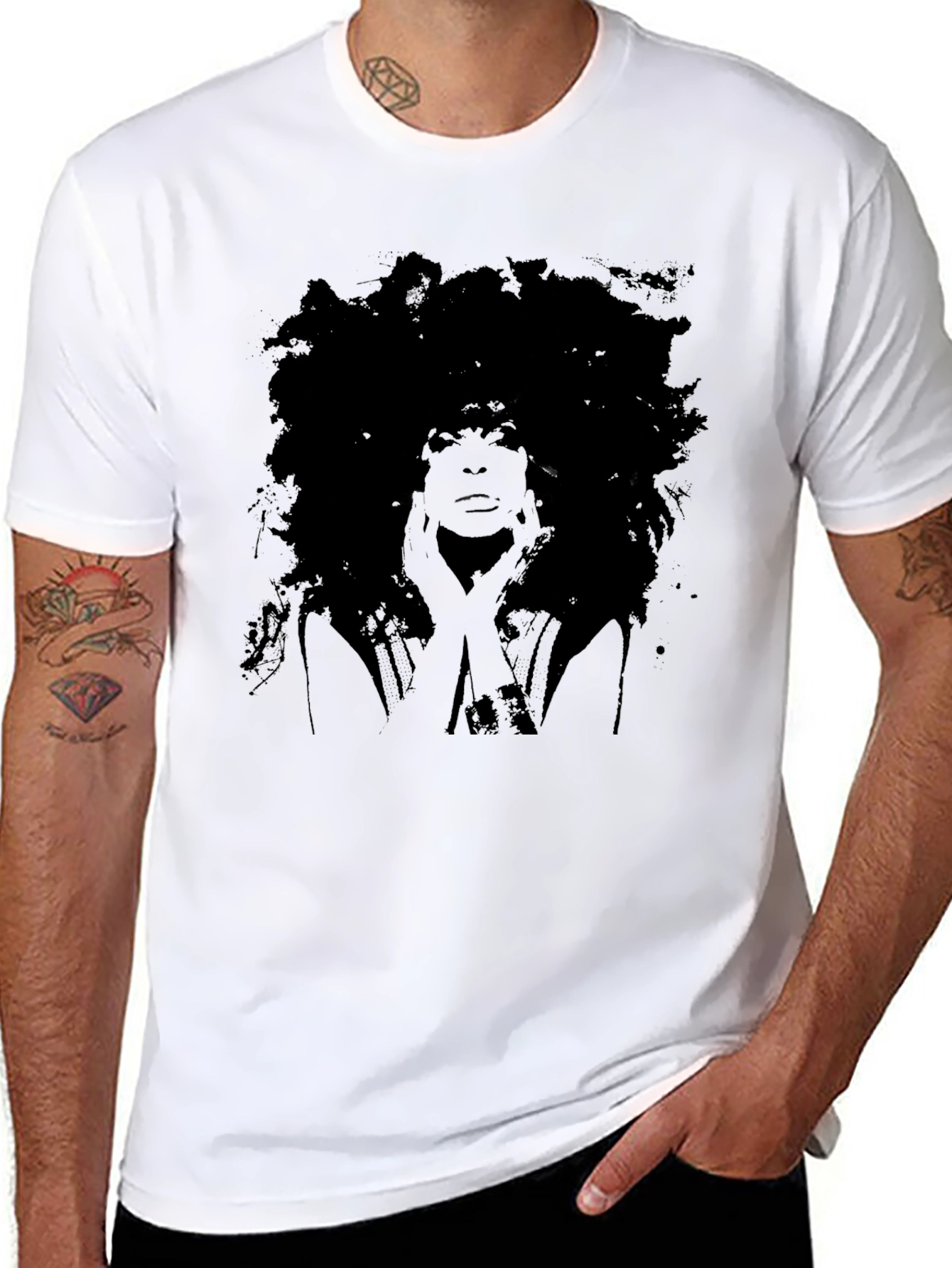 Afro Silhouette Graphic Tee - Black Unisex T-Shirt